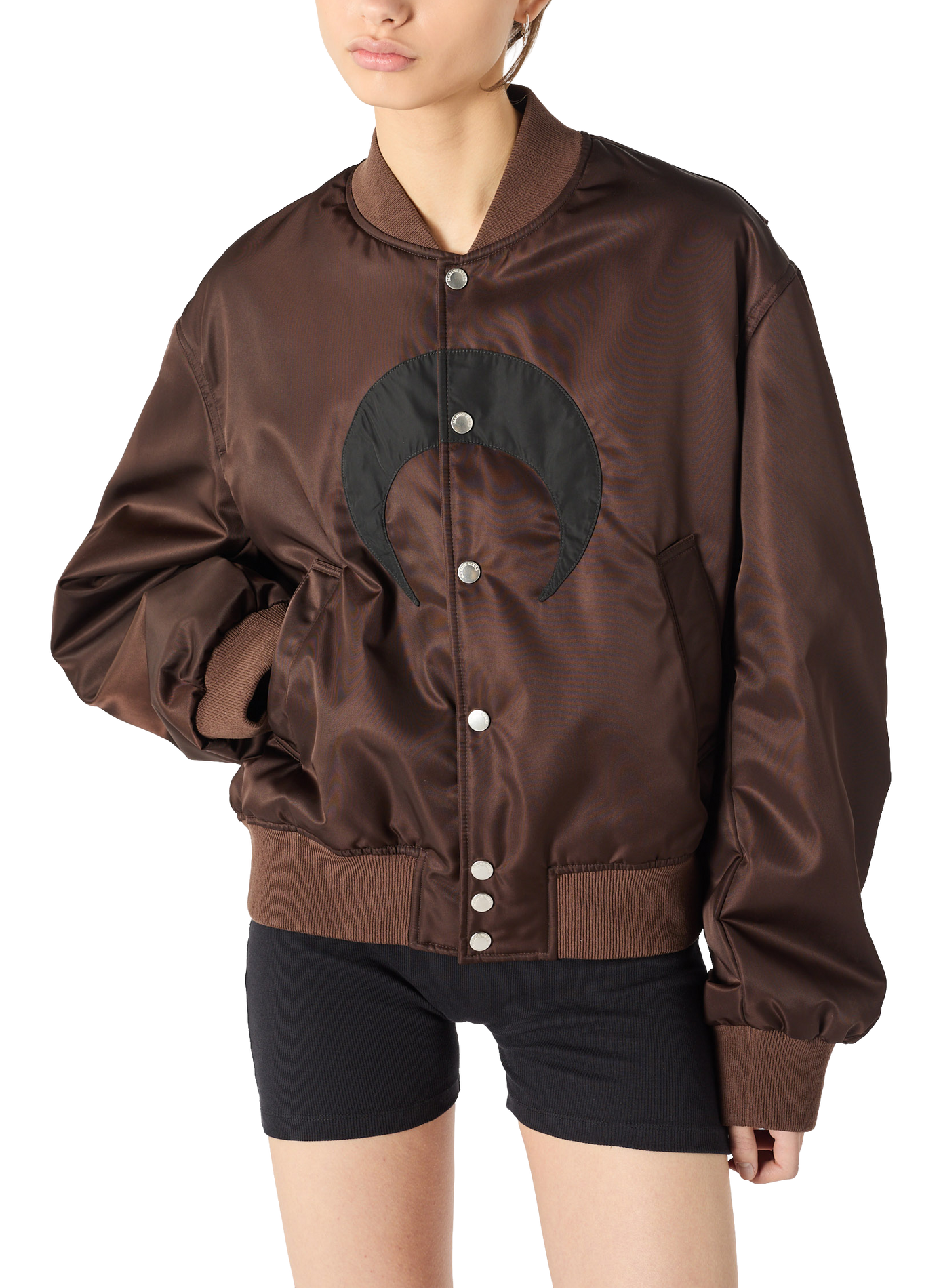 Bomber en nylon avec moon contrastant MARINE SERRE Marron