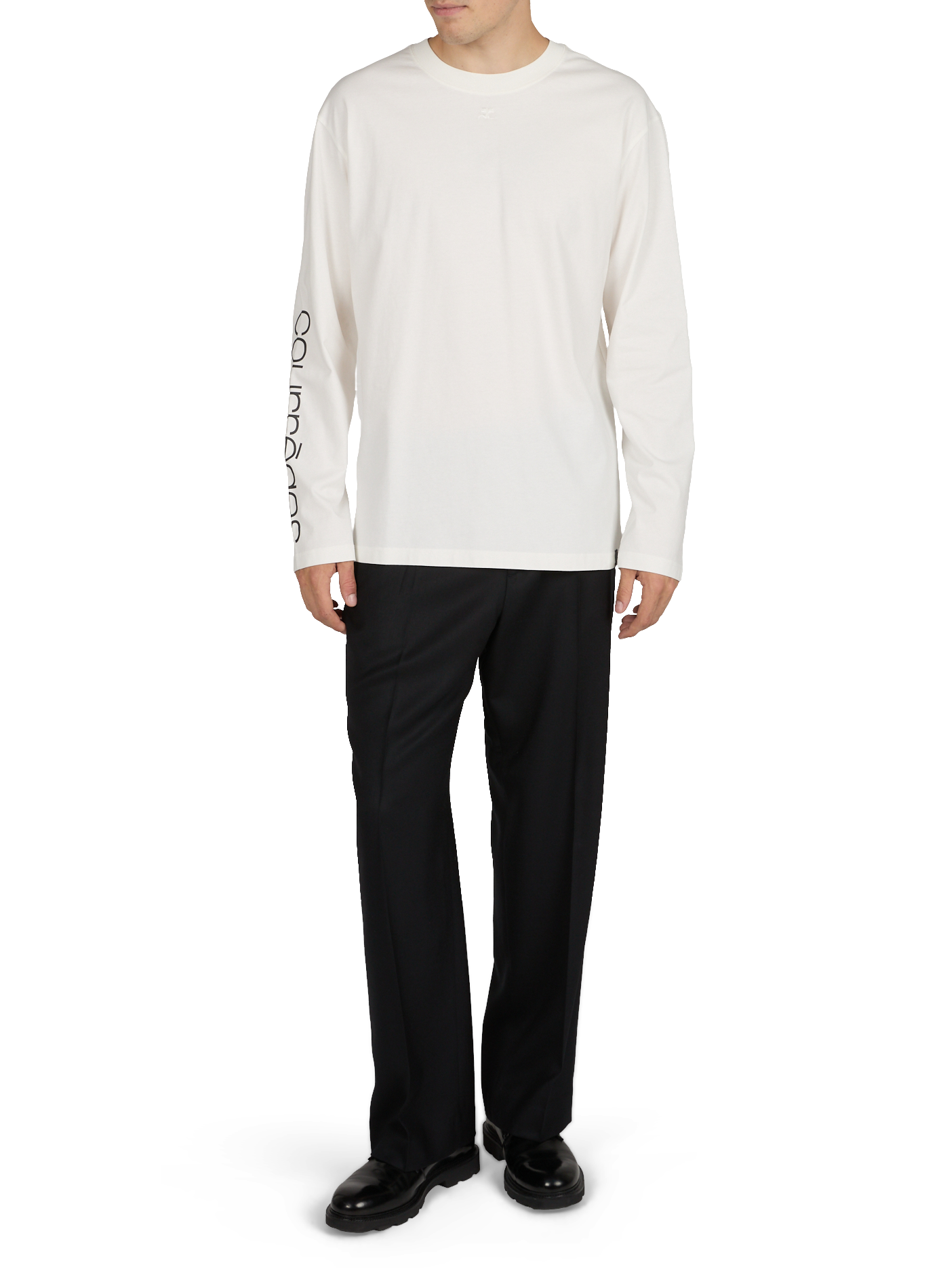 Logo cotton T-shirt COURRÈGES Beige