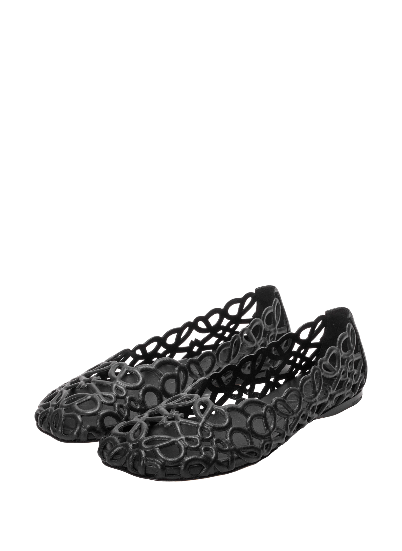 Bailarinas Petal Anagram de cuero de cordero LOEWE Negro