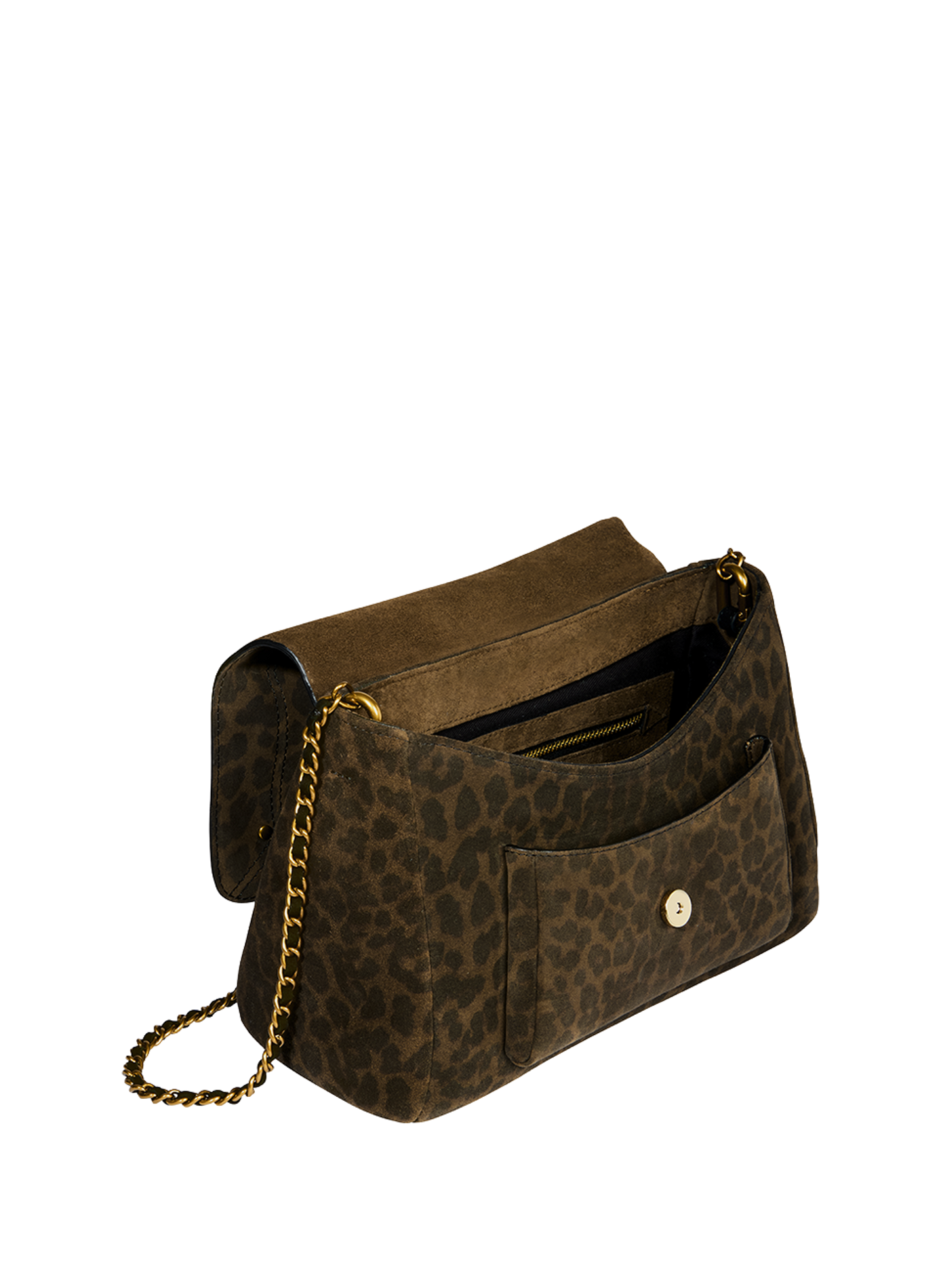 Leder-Schultertasche Lulu M JÉRÔME DREYFUSS Khaki