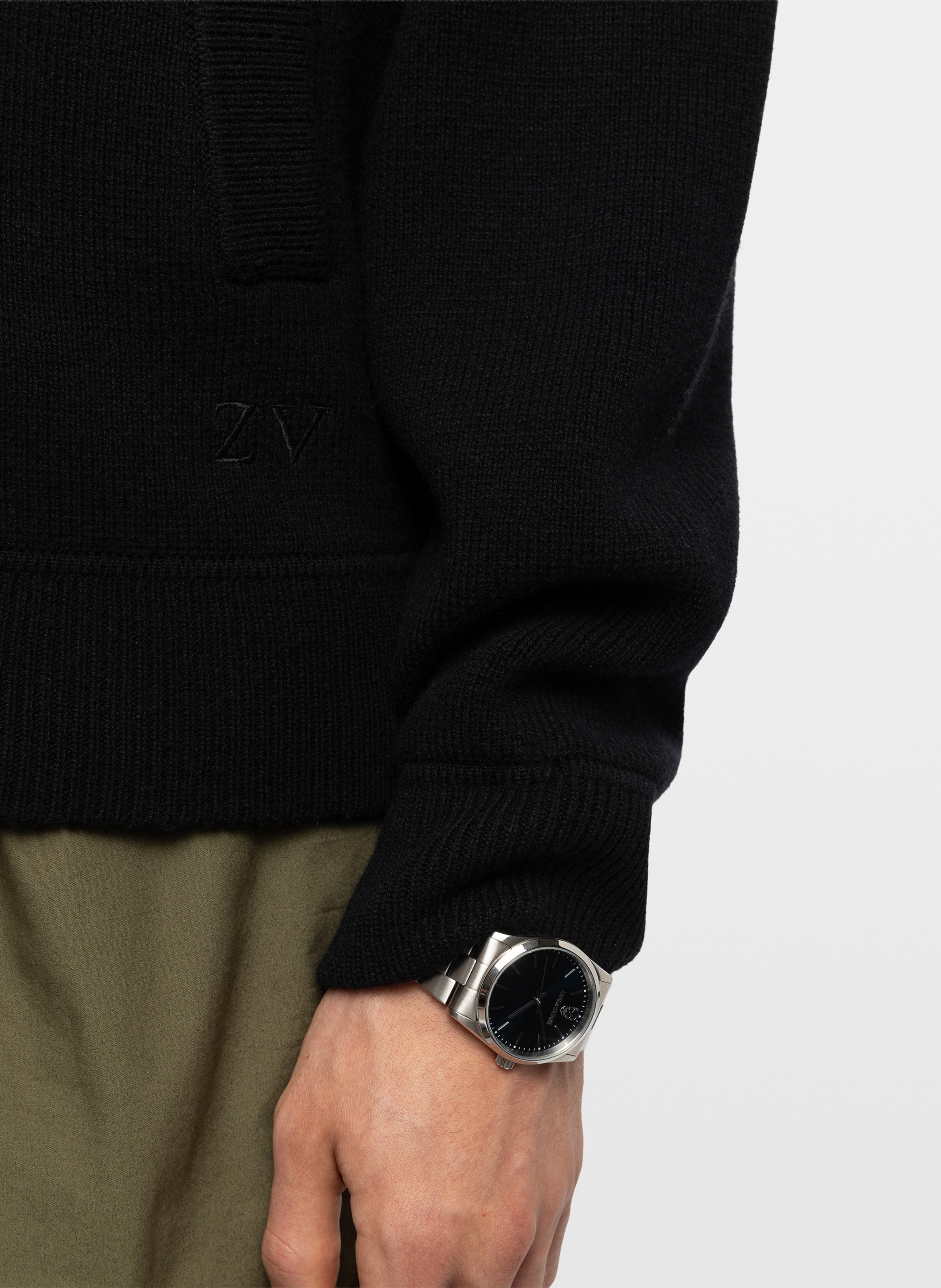 Ronde hals cardigan van gemengde wol gweno ZADIG&VOLTAIRE Zwart