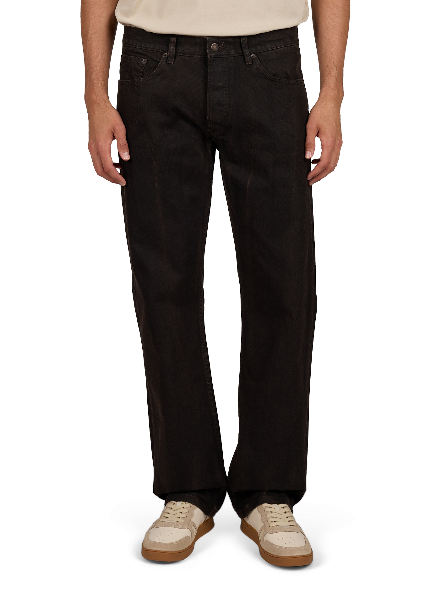 Gerader Pfeil-Denim-Jeans aus Baumwolle JEANERICA DENIM Braun