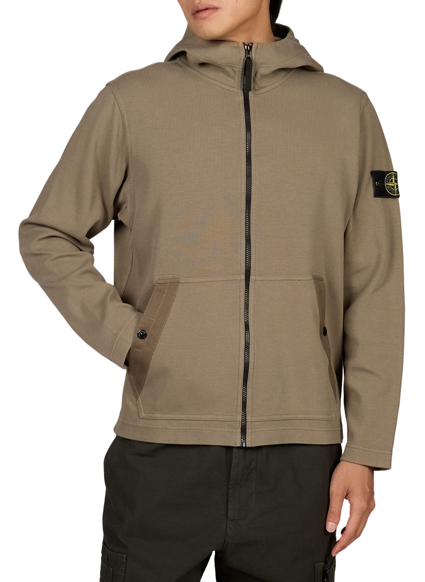 Kapuzen-Sweatshirt mit Reißverschluss STONE ISLAND Khaki