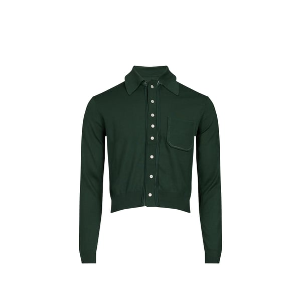 Gilet droit boutonné en soie mélangée Gilet droit boutonné en soie mélangée
