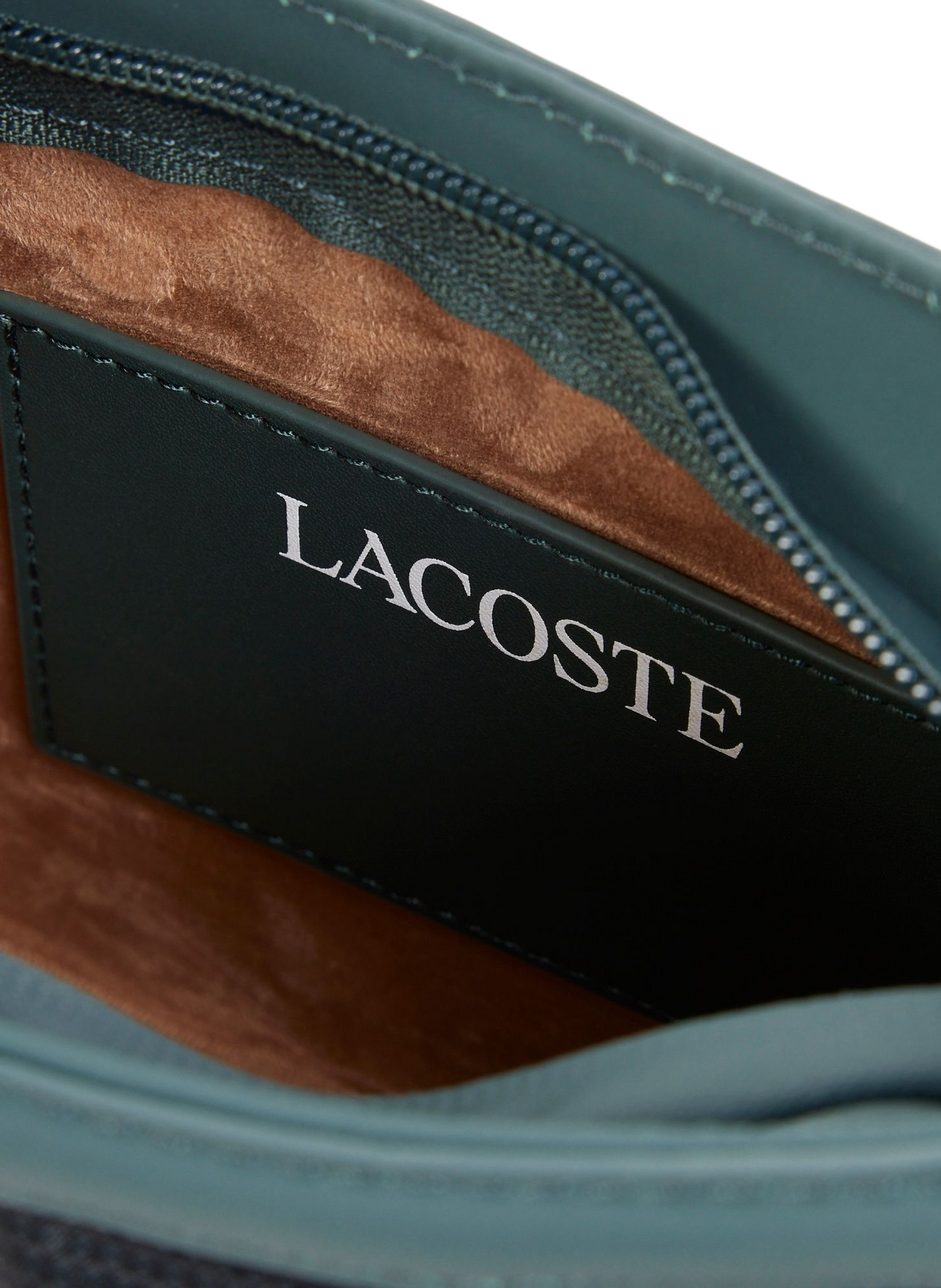 Small Lenglen handbag in mesh leather LACOSTE Green