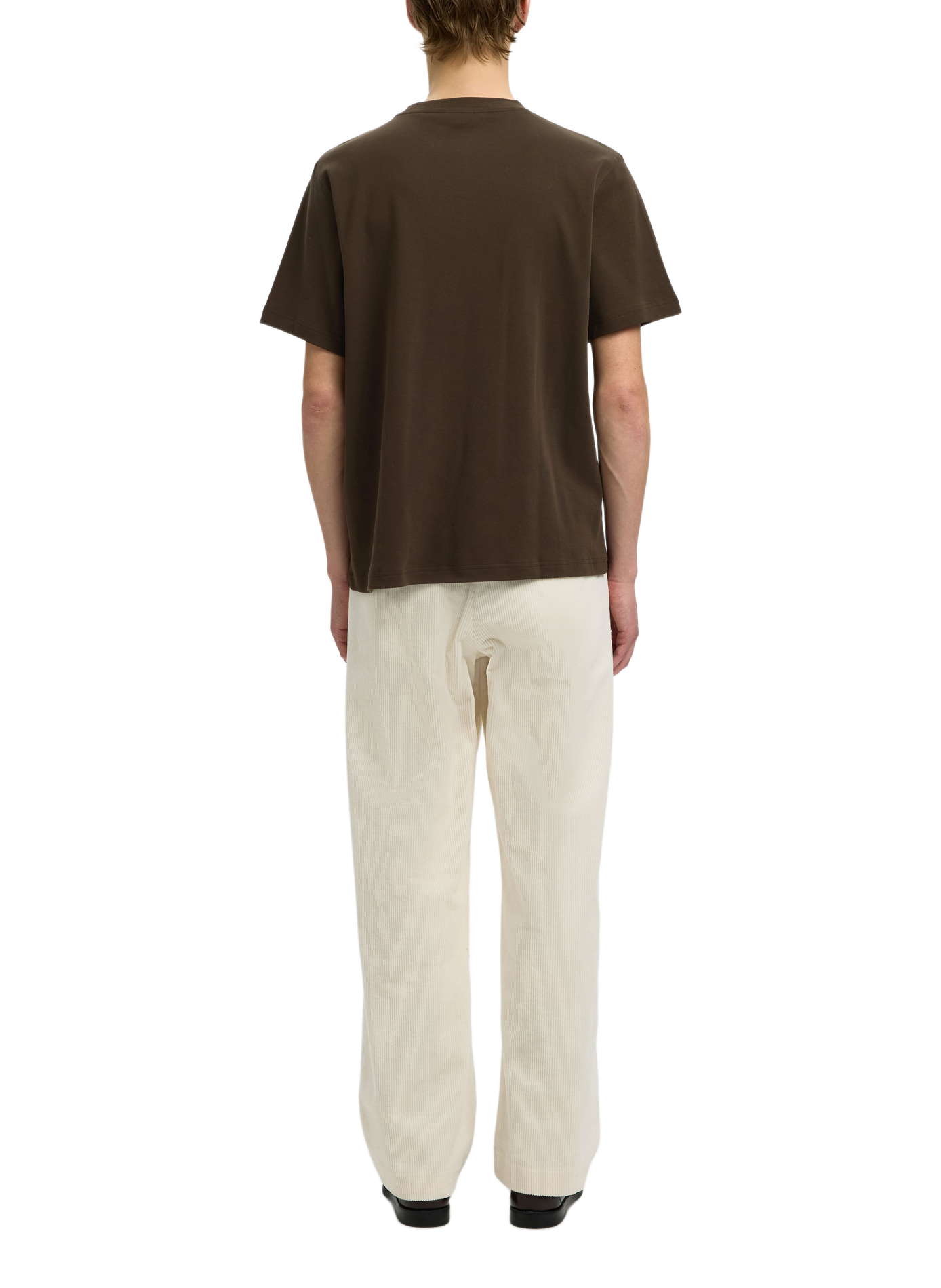 Straight-fit cotton T-shirt | Brown SELECTED Men