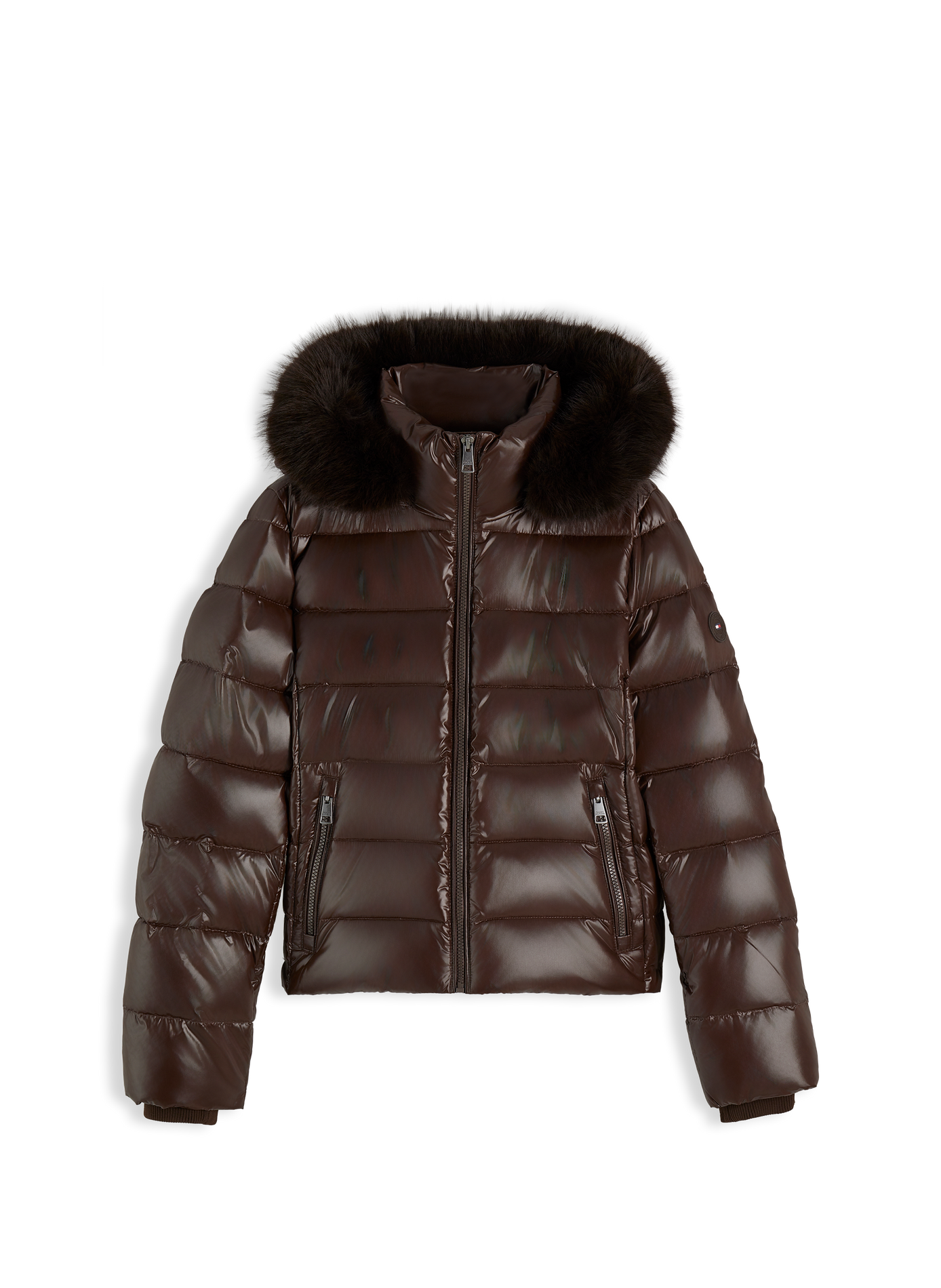 Doudoune à capuche effet fourrure TOMMY HILFIGER Marron