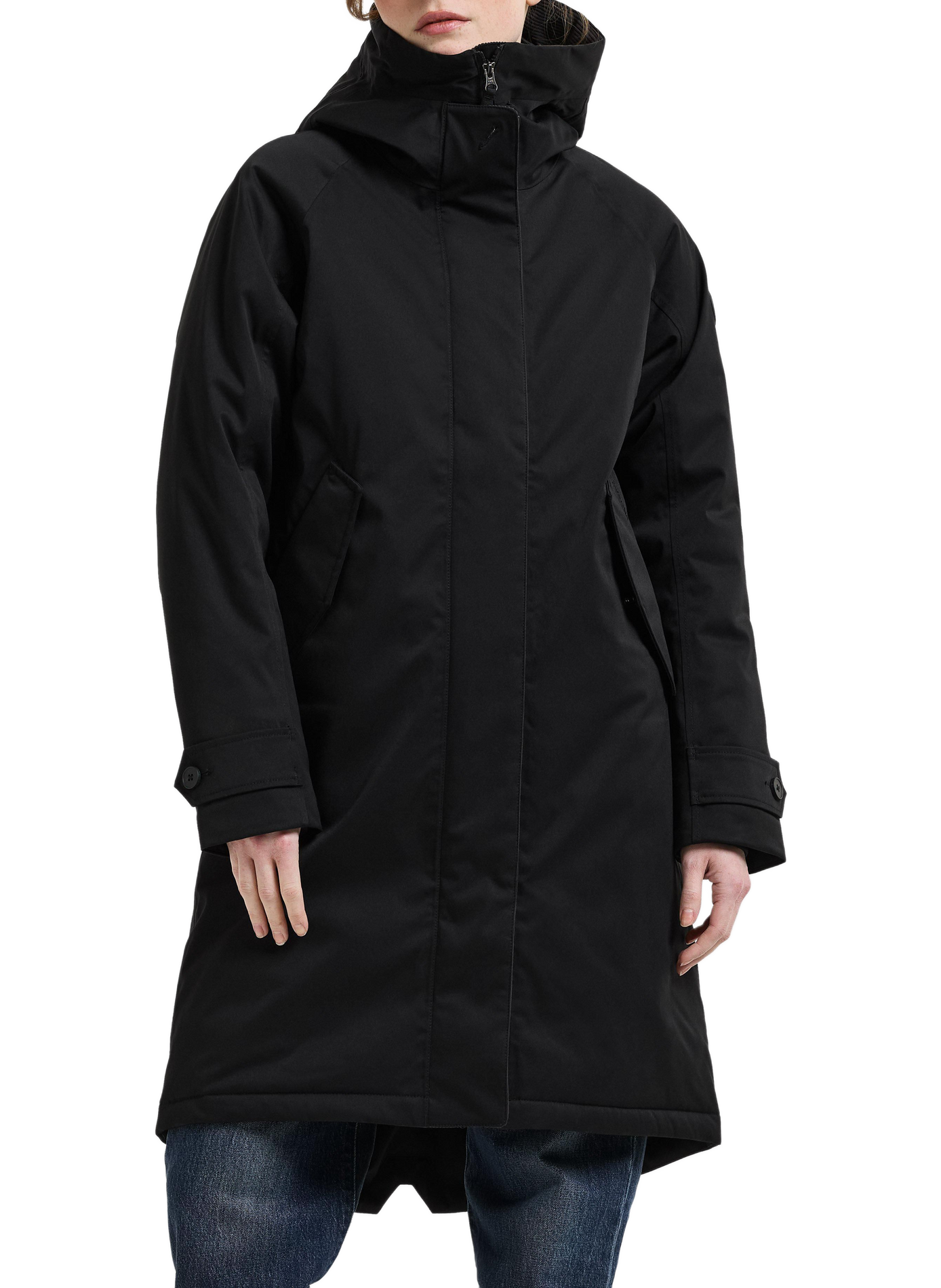 LUNA mid-length hooded parka DIDRIKSONS Black