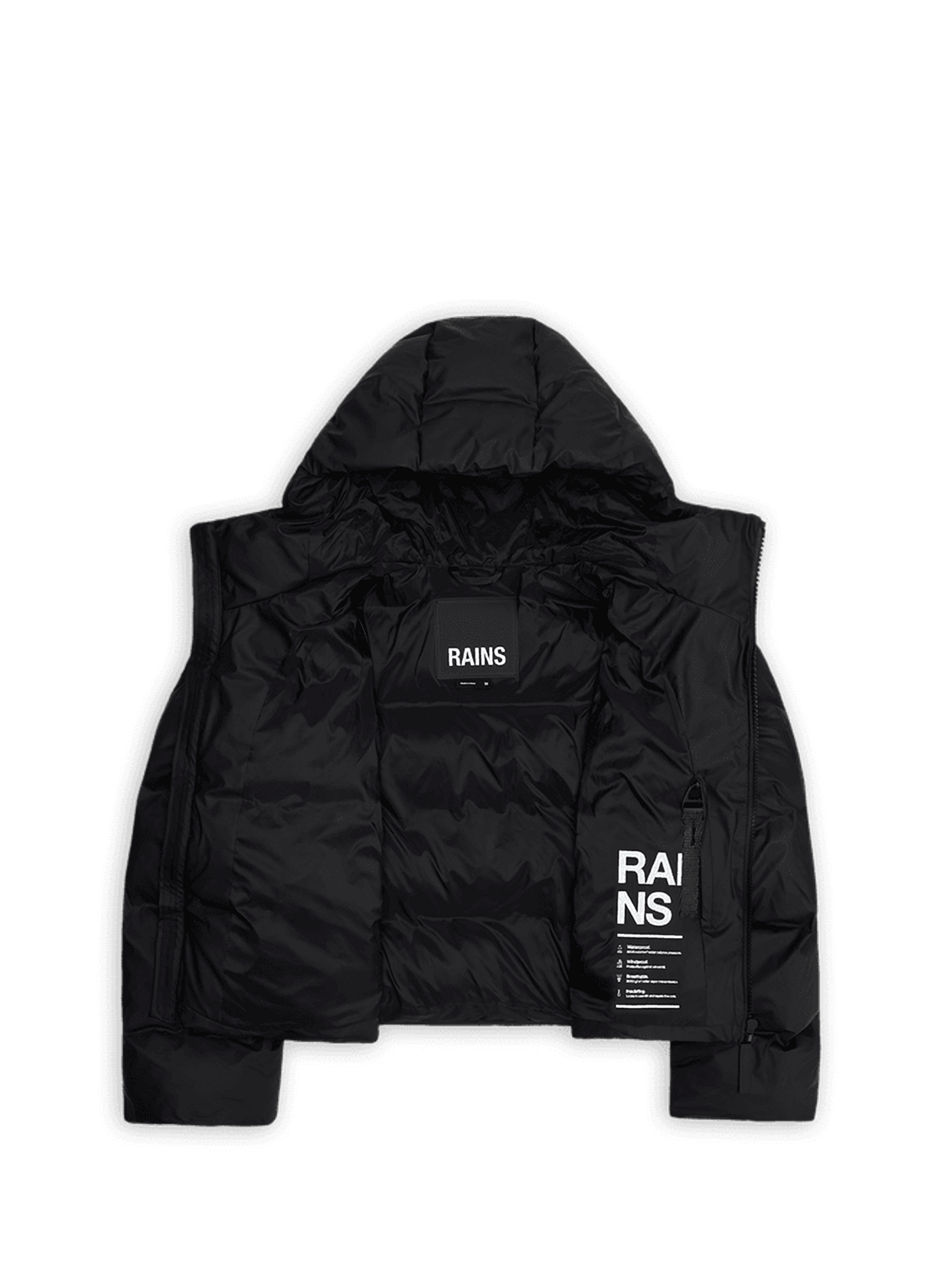 Korte gewatteerde donsjas | Zwart RAINS Dames