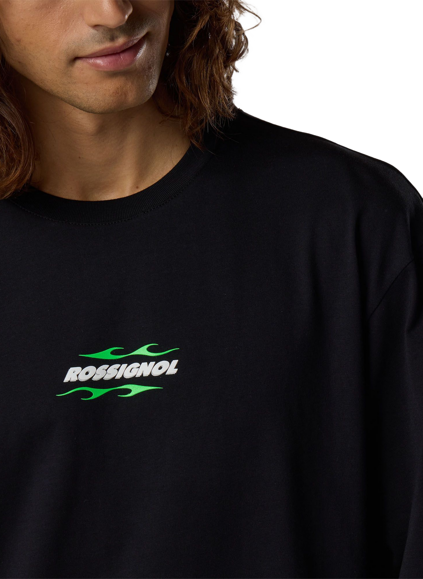 T-shirt droit col rond imprimé en coton ROSSIGNOL Schwarz
