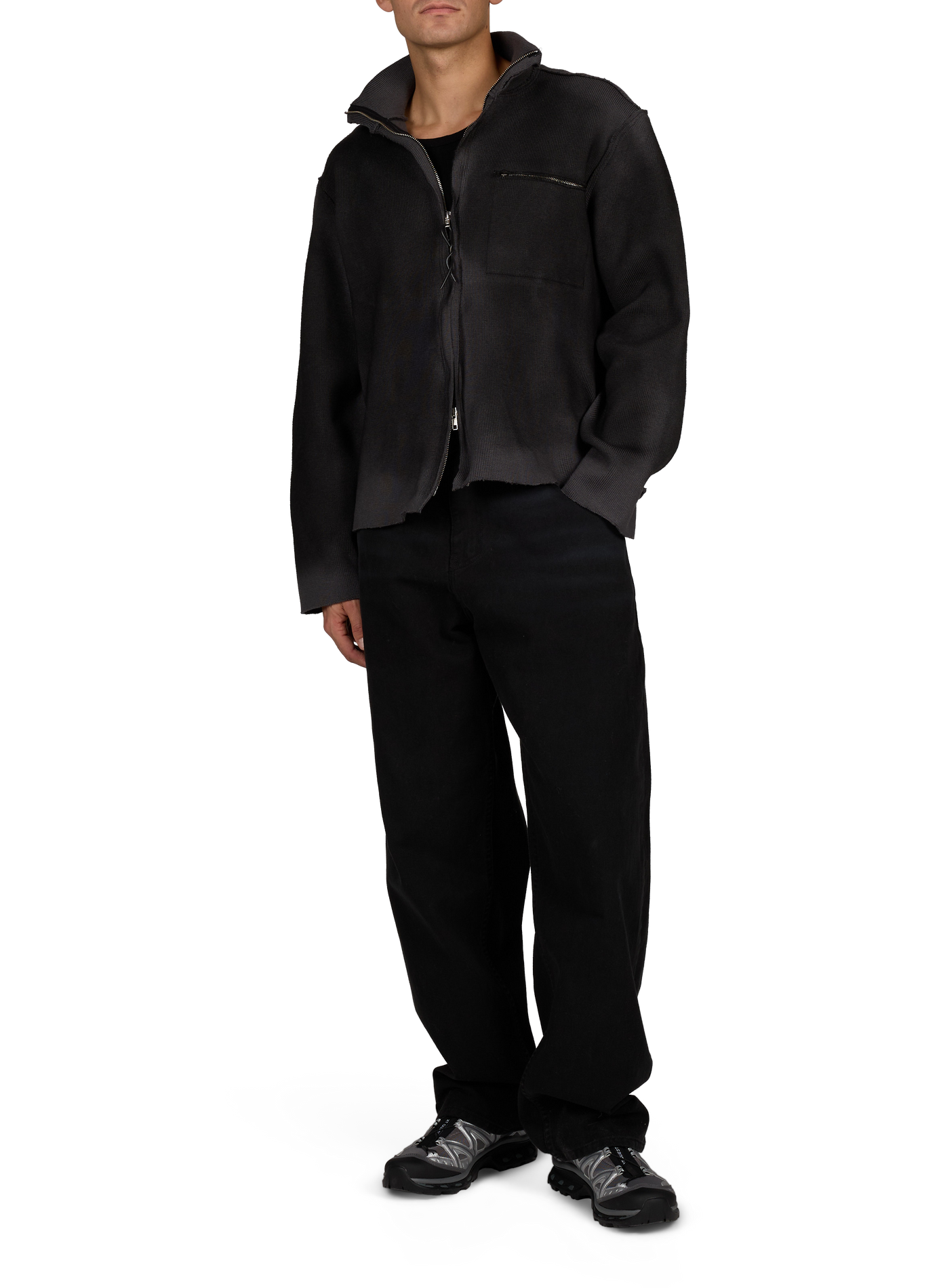 Oversized zip-up jacket with stand-up collar CAMIEL FORTGENS Grey