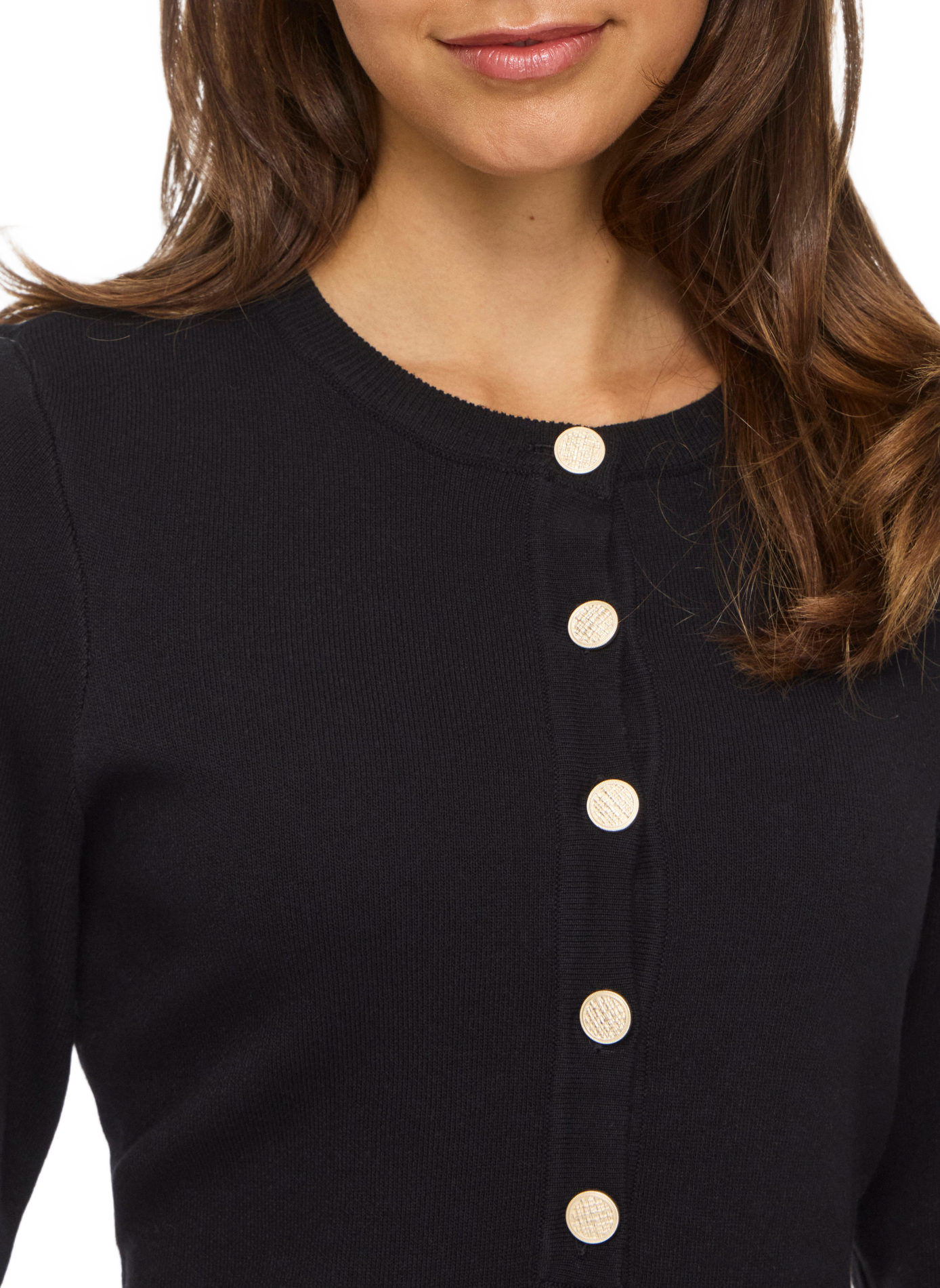 Fitted dress with a round neck and button fastening VILA Black