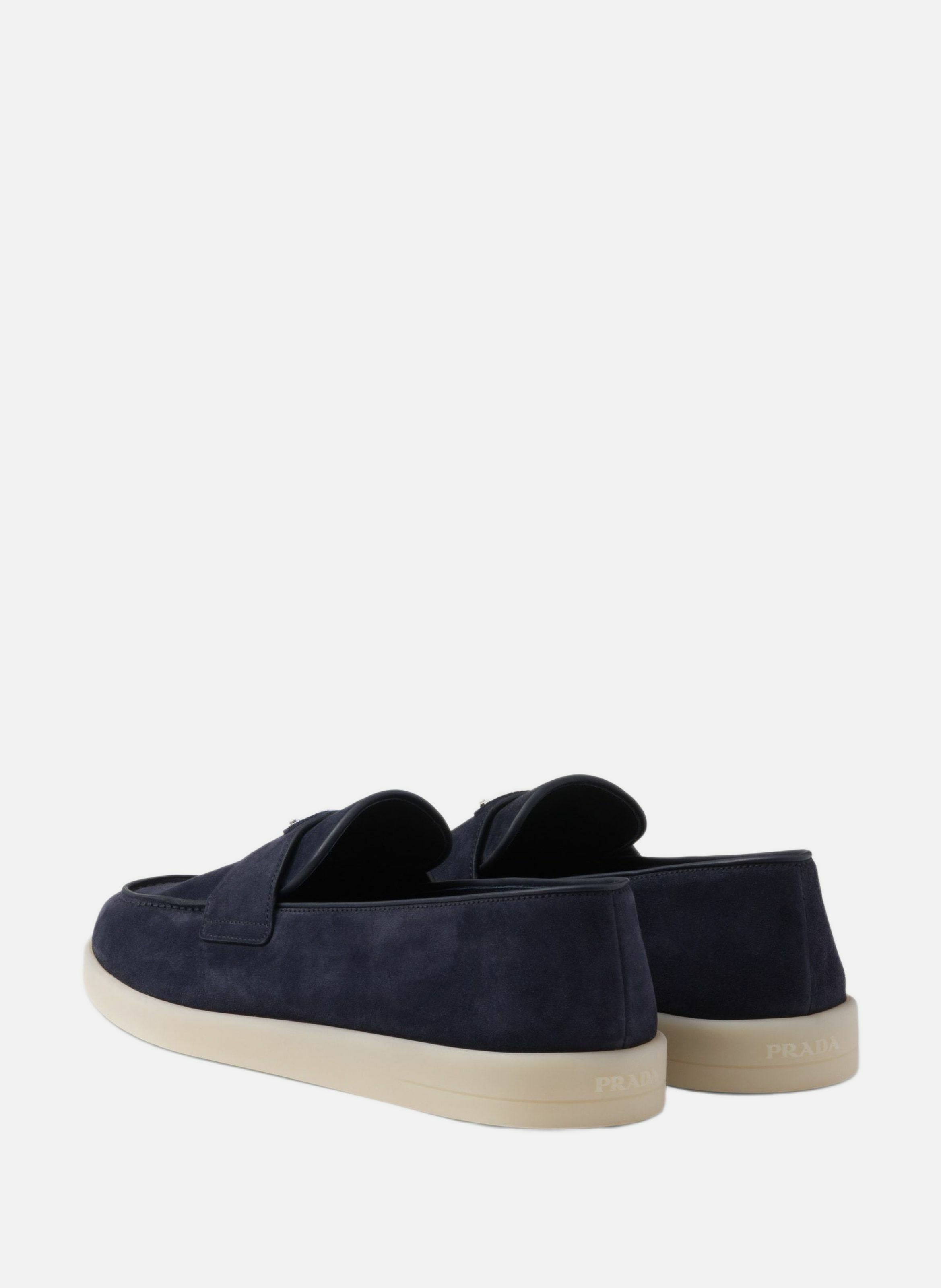 Mocassins en veau velours PRADA Bleu