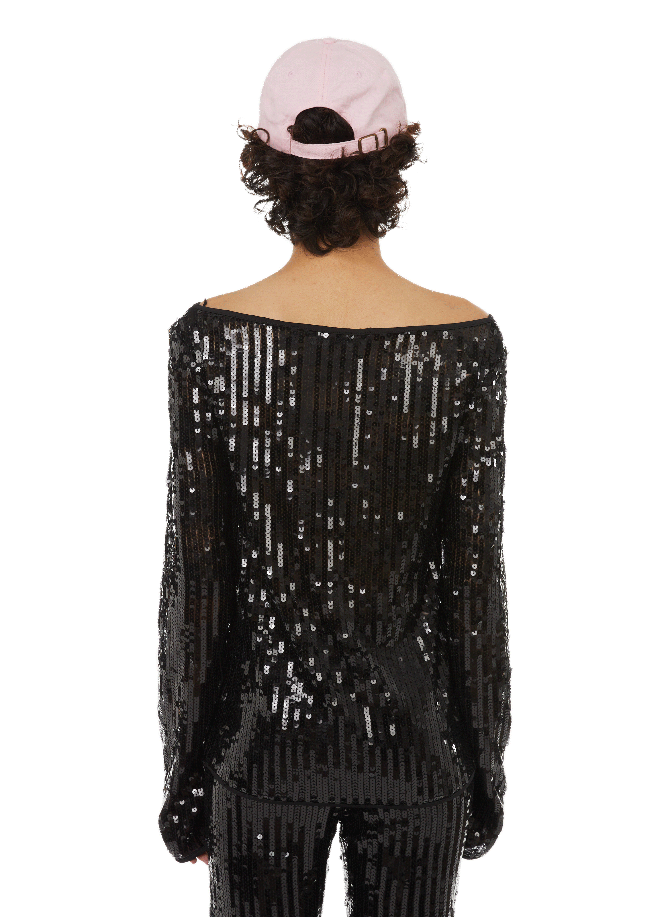 T-shirt à sequins ROTATE Noir