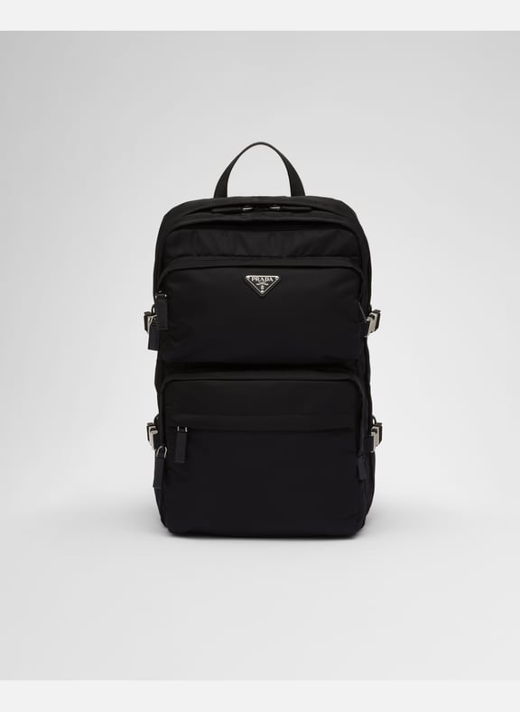 Sac à dos en re-nylon et cuir saffiano Noir by PRADA PRADA Sac à dos en re-nylon et cuir saffiano Noir