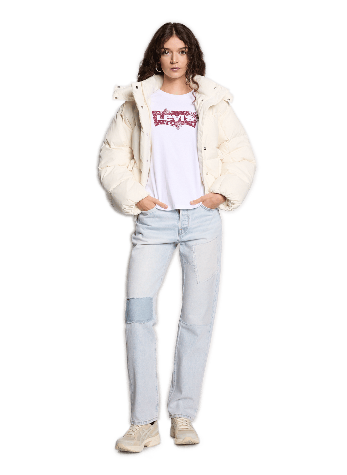 T-shirt imprimé en coton  LEVI'S Blanc