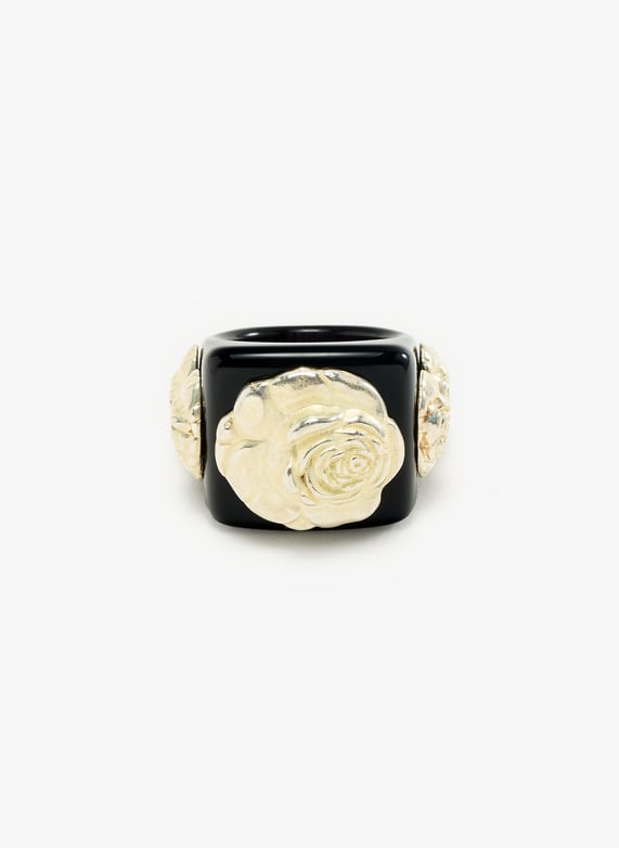 Bague Black on Silver Roseton  | Multicolore by LA MANSO Bague Black on Silver Roseton  Multicolore