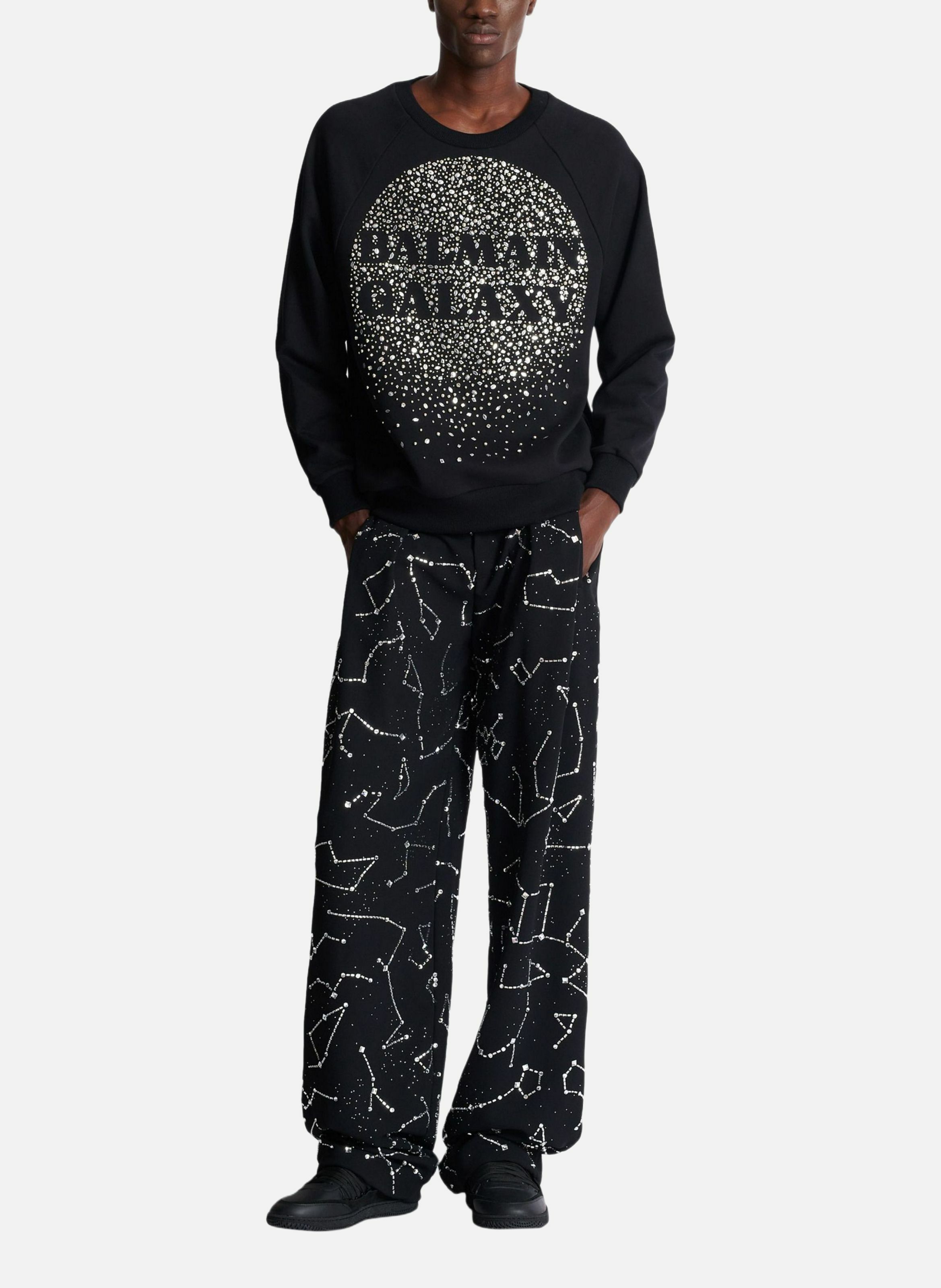 Sweatshirt brodé balmain galaxy BALMAIN Argent