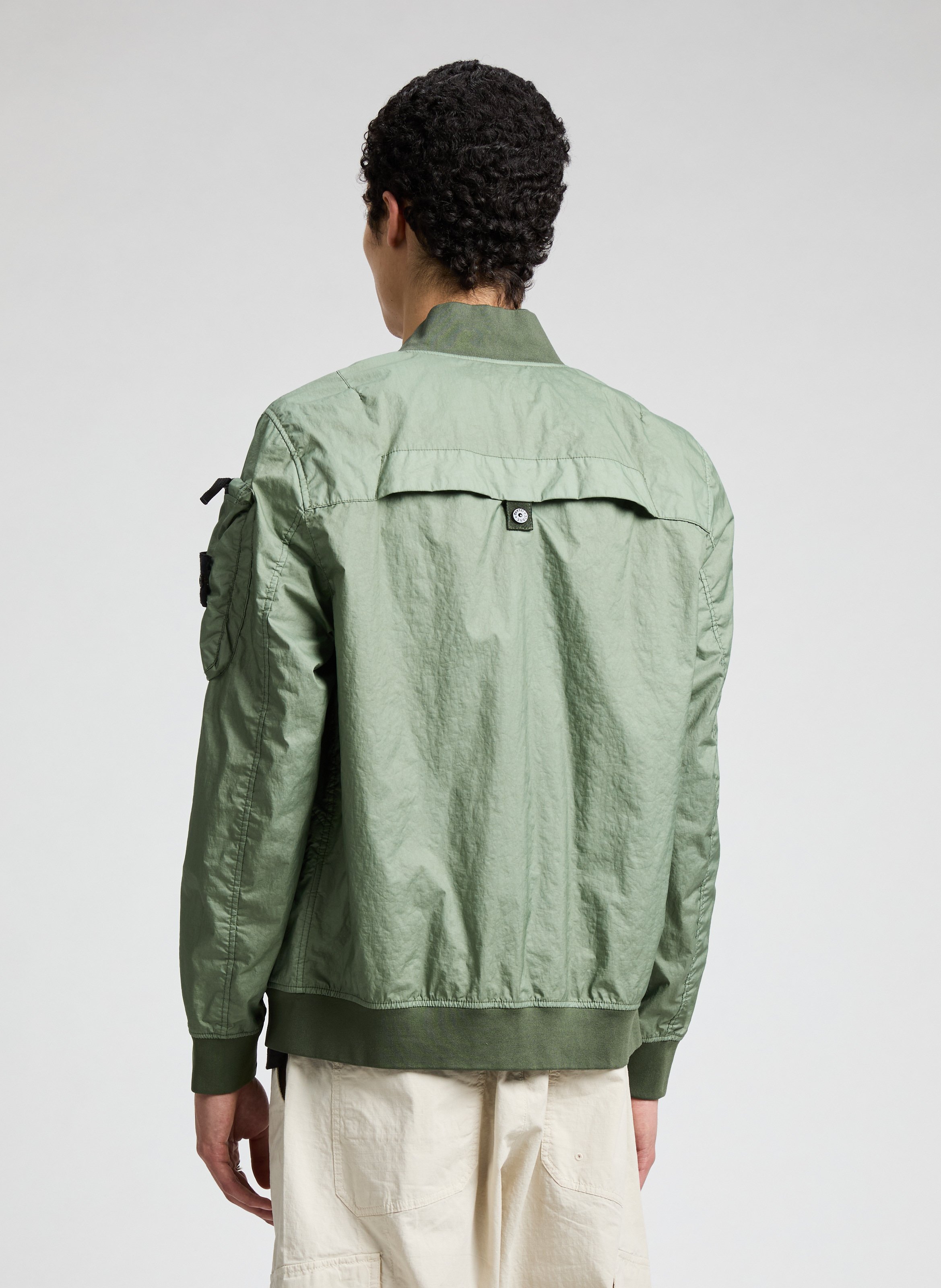 Plain bomber jacket STONE ISLAND Green