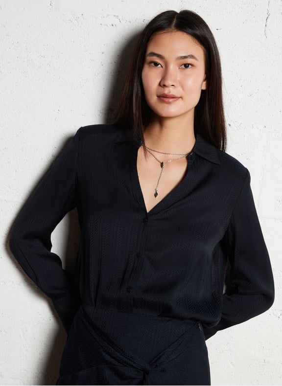 Chemise fluide à jacquard netsey Bleu by BA&SH BA&SH Chemise fluide à jacquard netsey Bleu