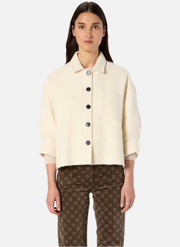 Surchemise en tweed uni - ninon Beige by GERARD DAREL GERARD DAREL Surchemise en tweed uni - ninon Beige