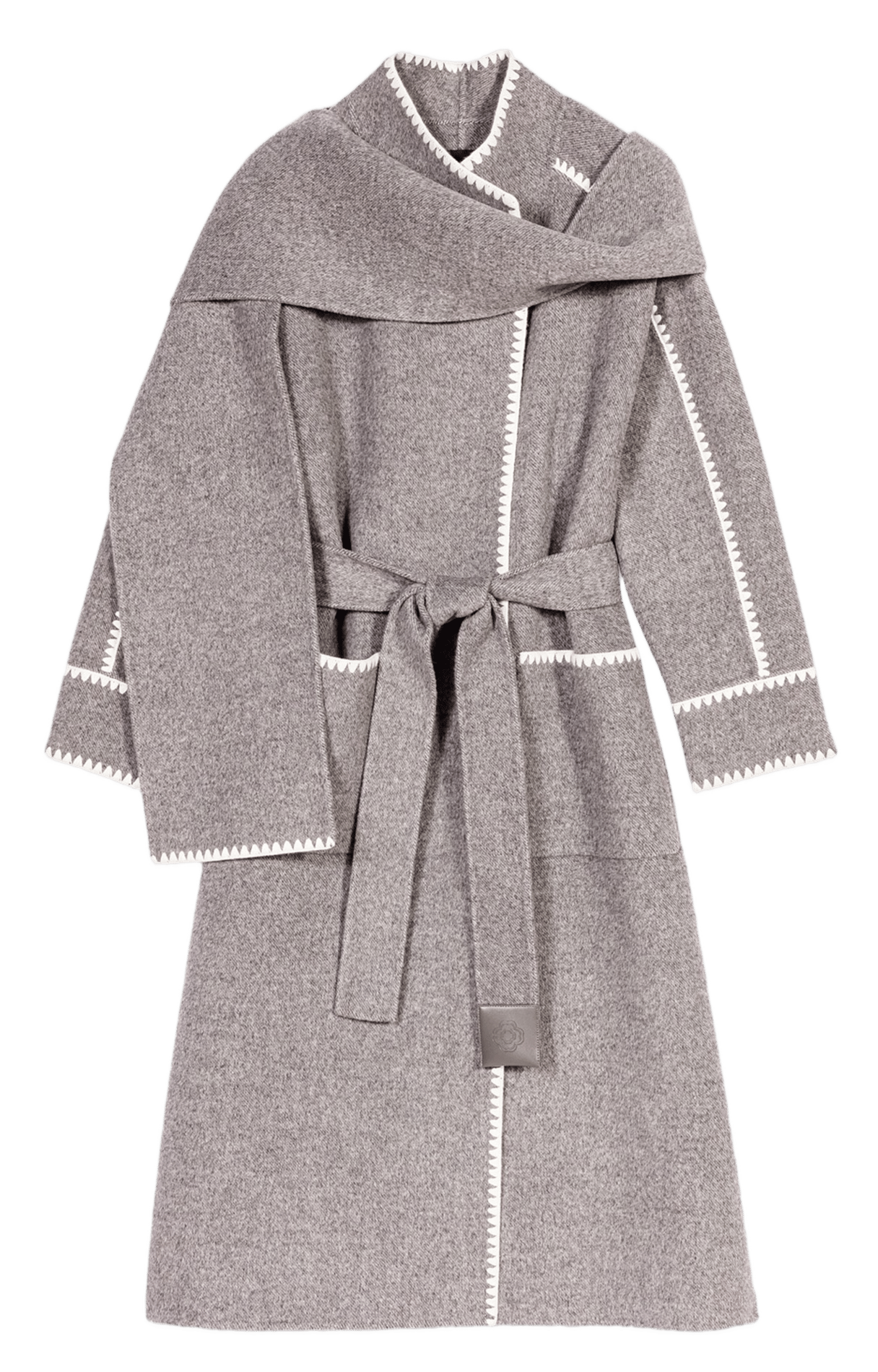 Manteau col rond en laine mélangée MAJE Gris