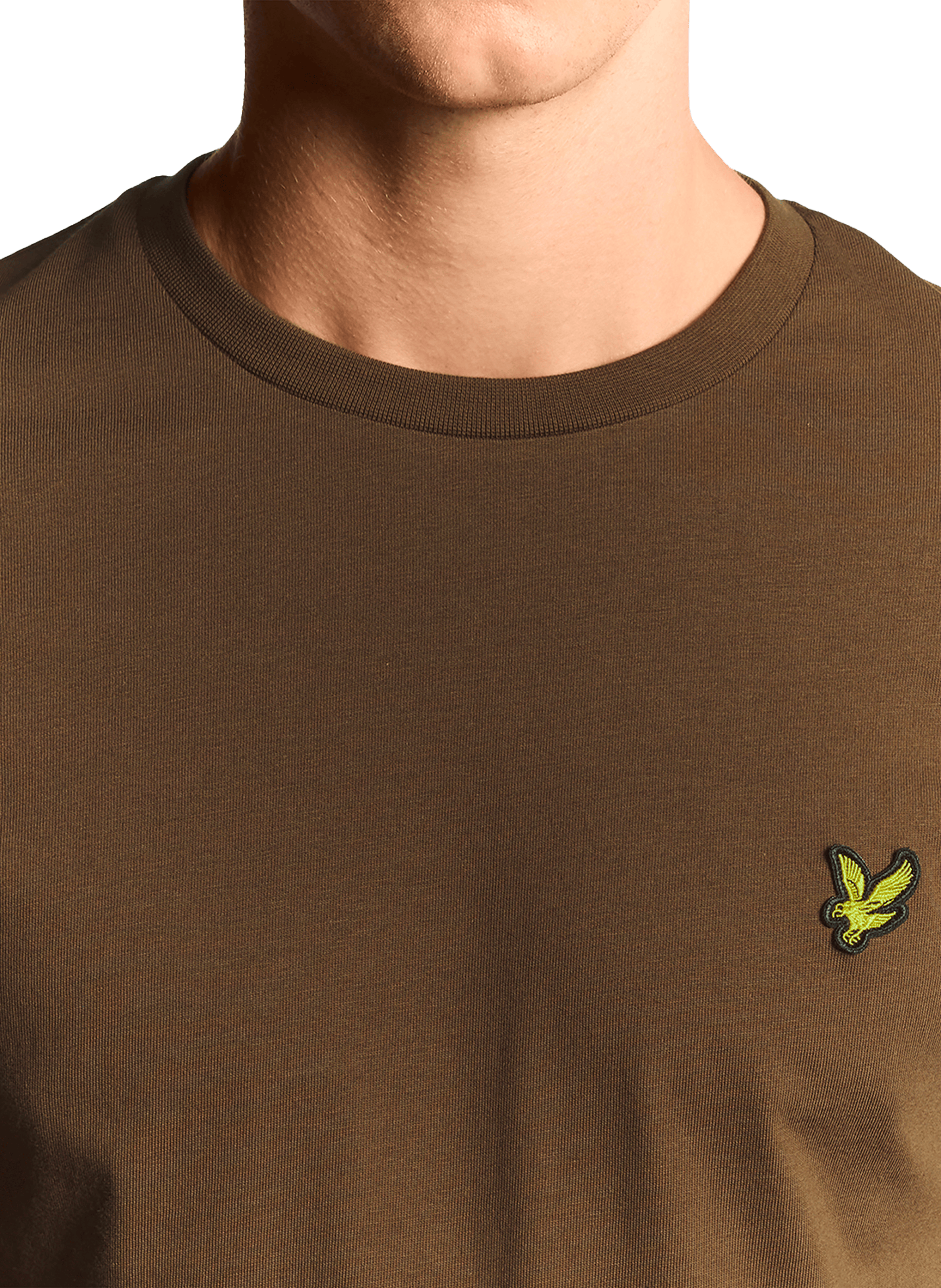 T-shirt à col rond en coton LYLE & SCOTT Marron