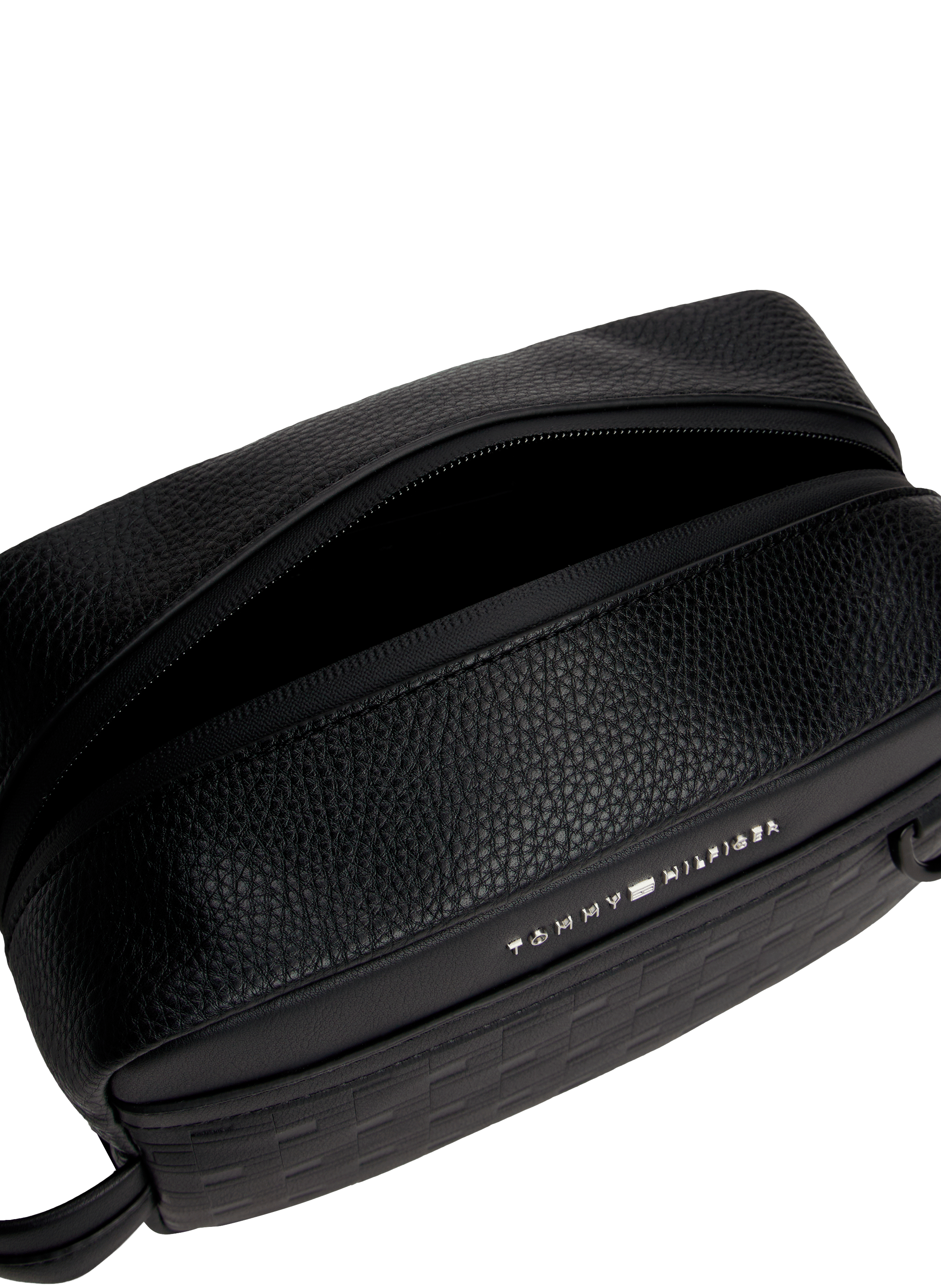Faux leather toiletry bag TOMMY HILFIGER Black