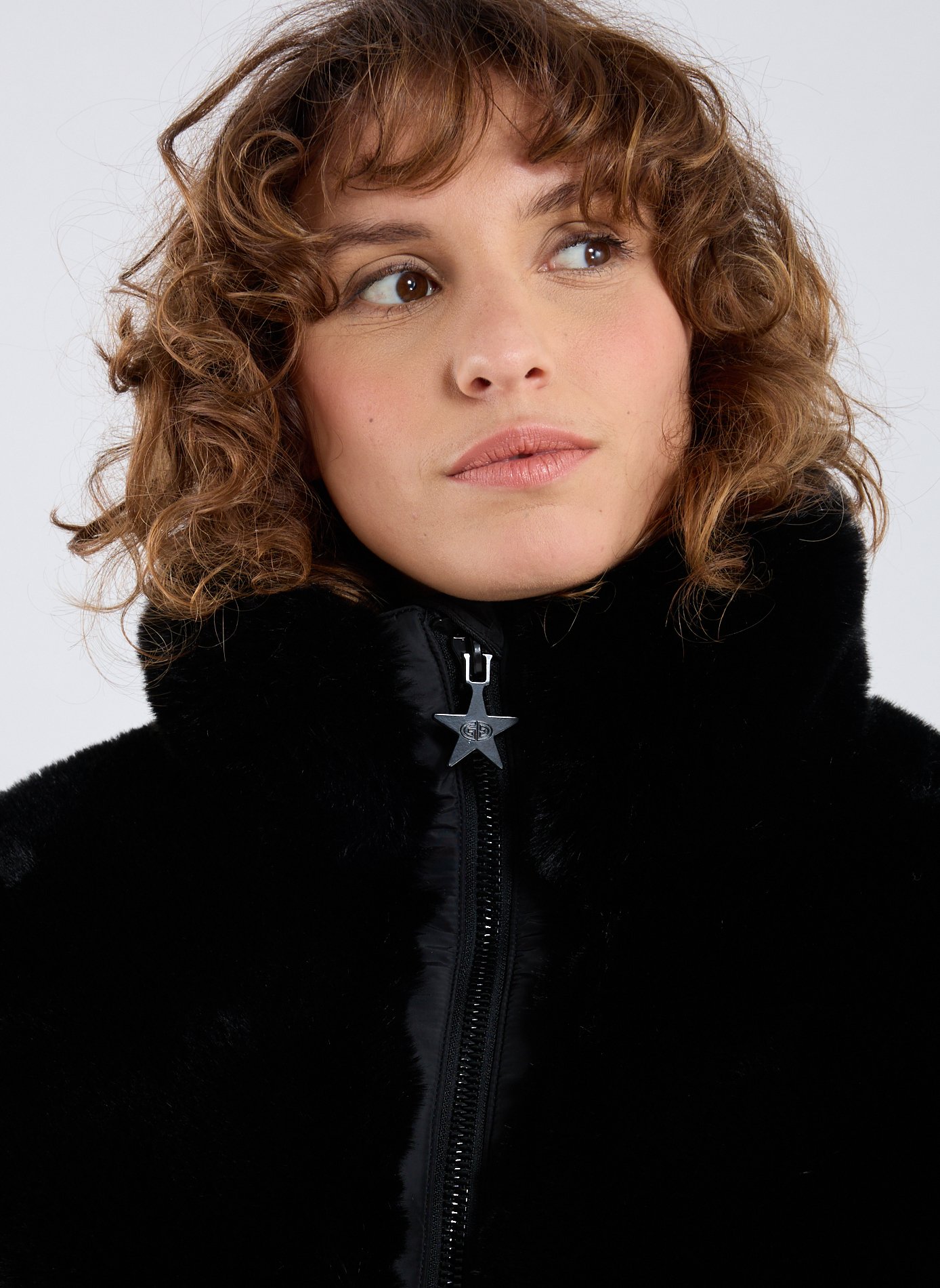 Veste à col montant effet fourrure GOLDBERGH Noir