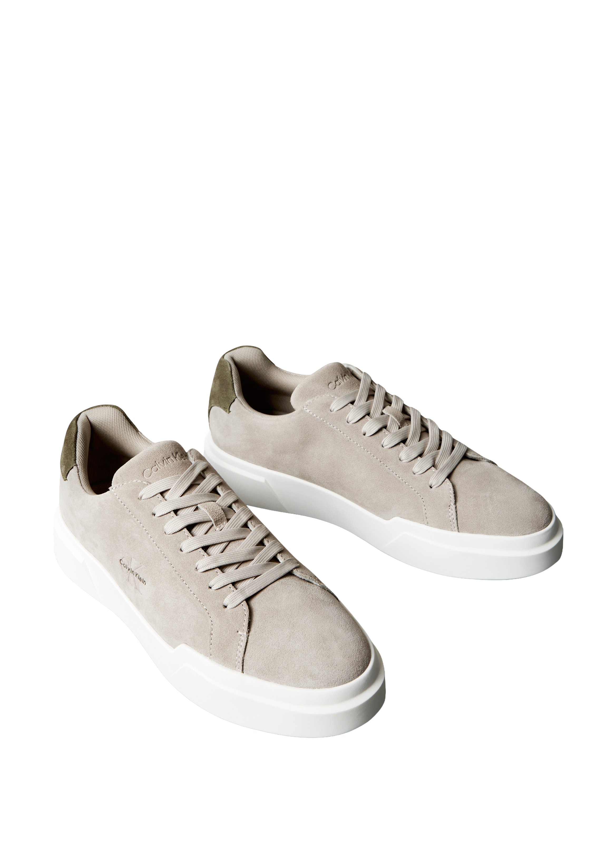 Baskets basses en cuir suède CALVIN KLEIN Beige
