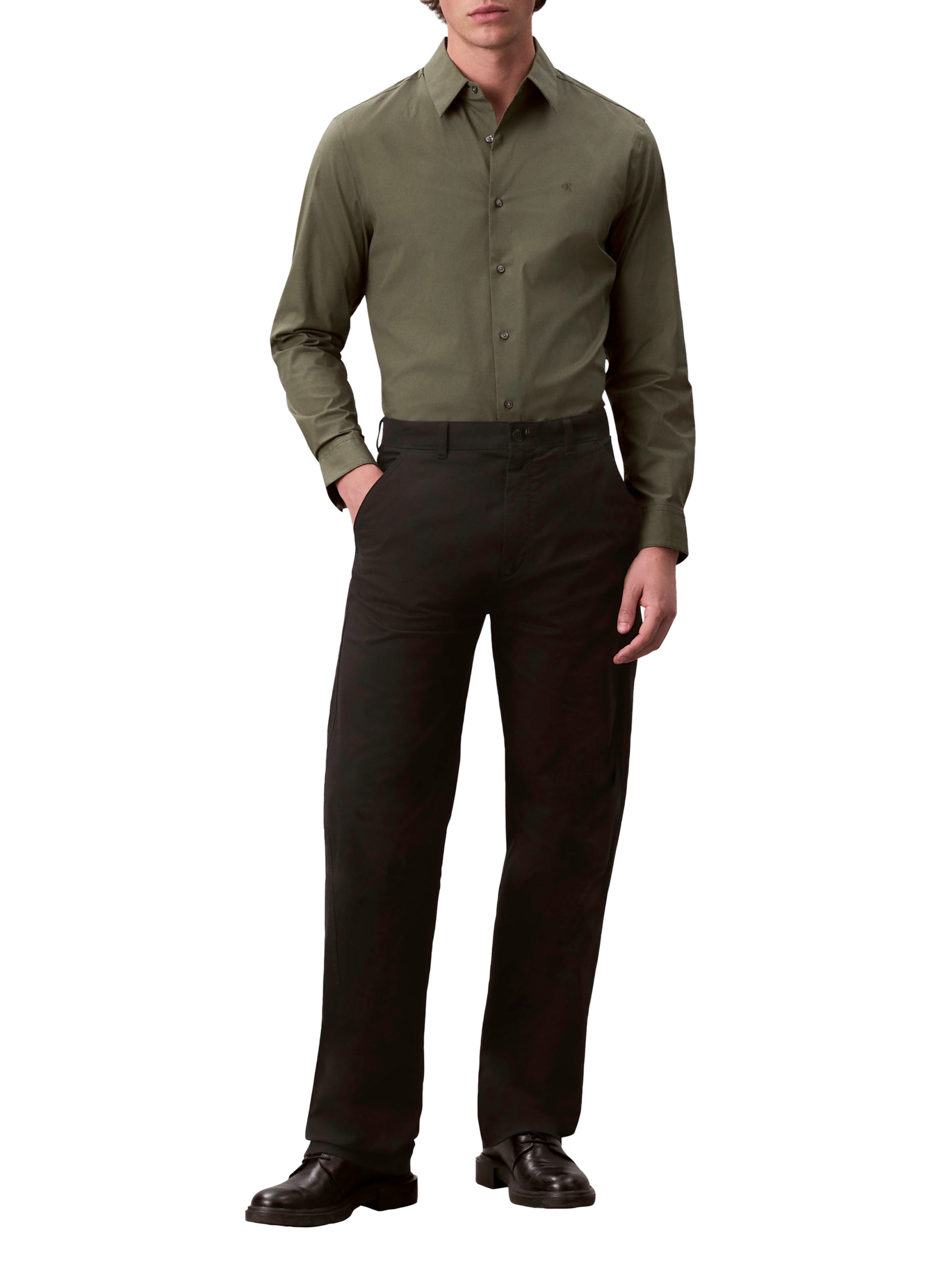 Chemise stretch CALVIN KLEIN Kaki