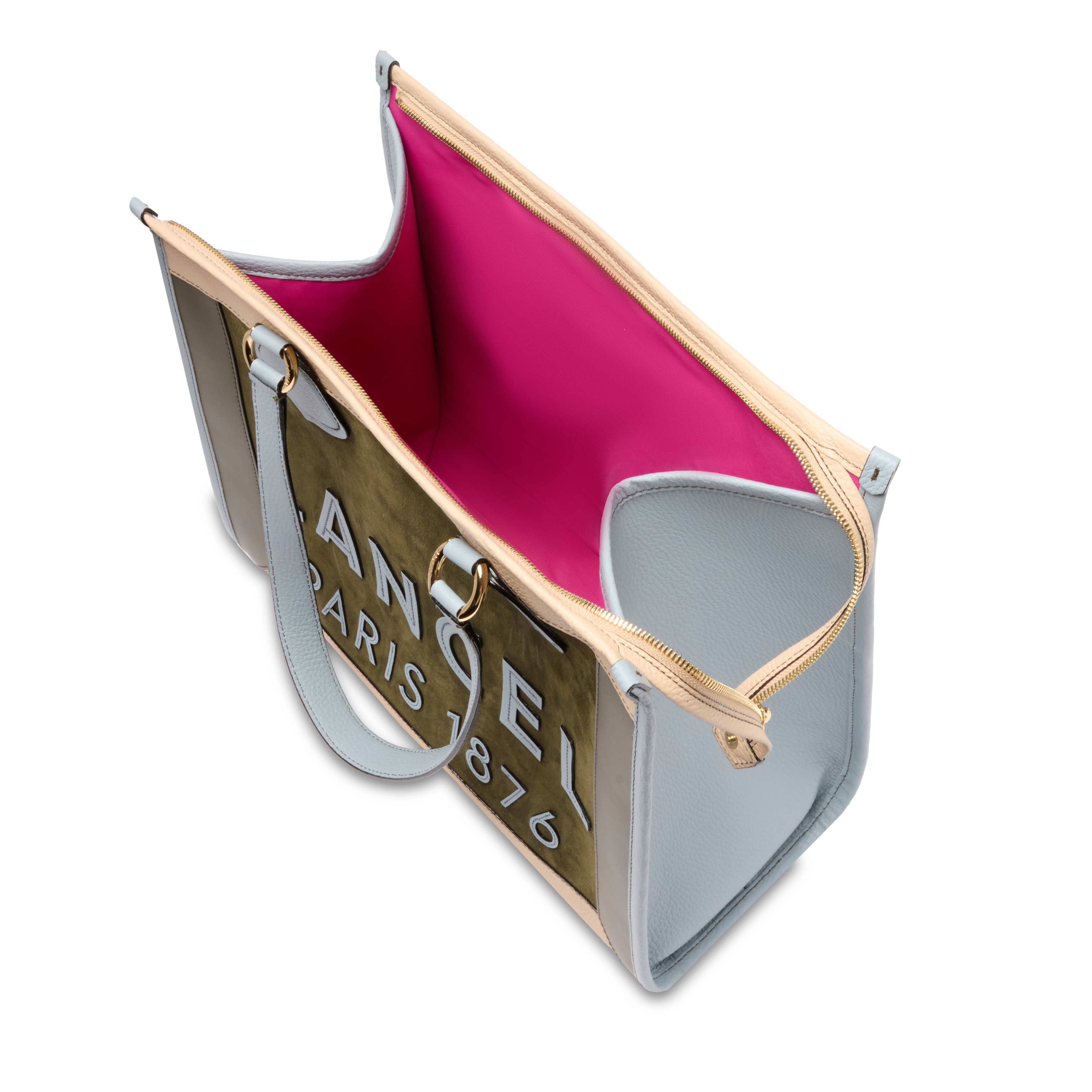 Sac cabas zippé l lancel tote en cuir LANCEL Vert