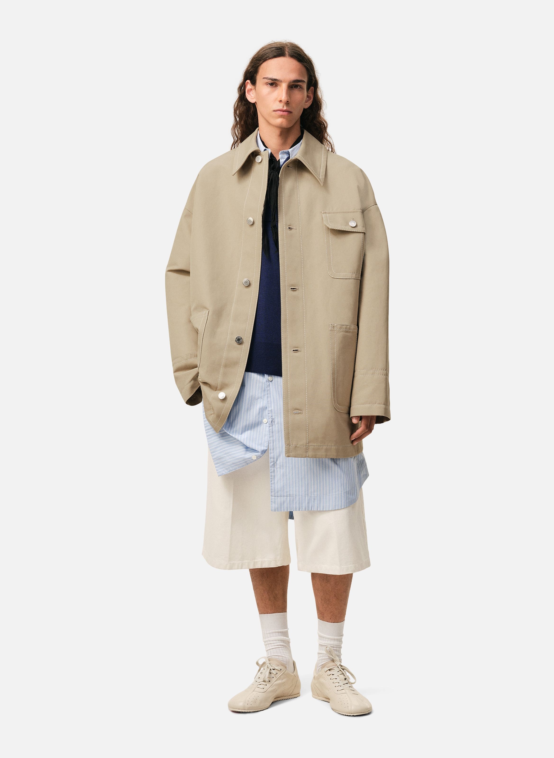 Veste worker unisexe en coton AMI PARIS Beige