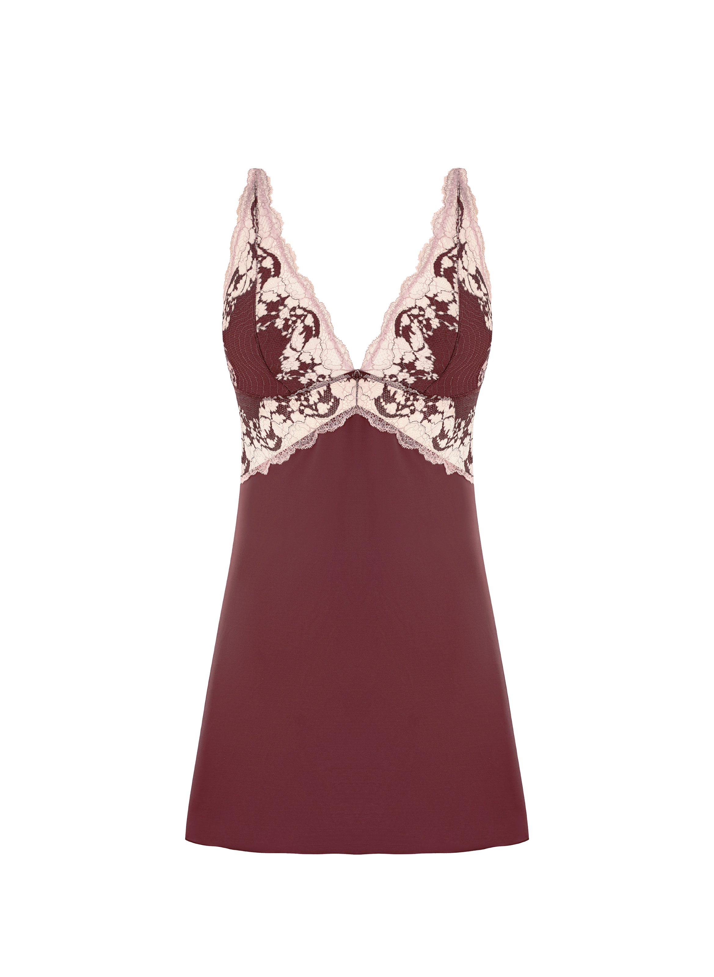 Nuisette décolleté V en dentelle florale Modern Affair WACOAL Rouge