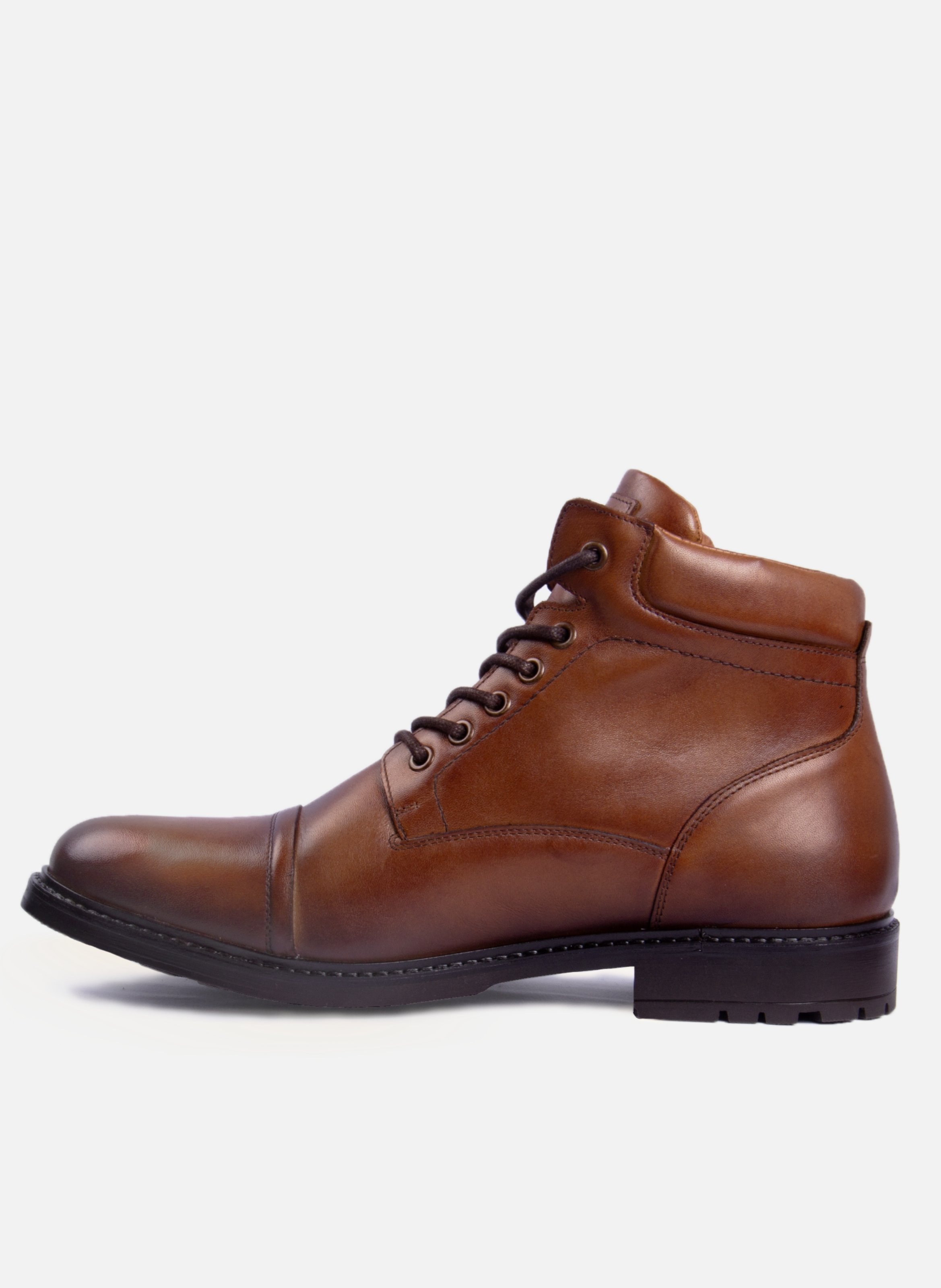 Boots rangers elliot cuir lisse noir JULES & JENN Marron