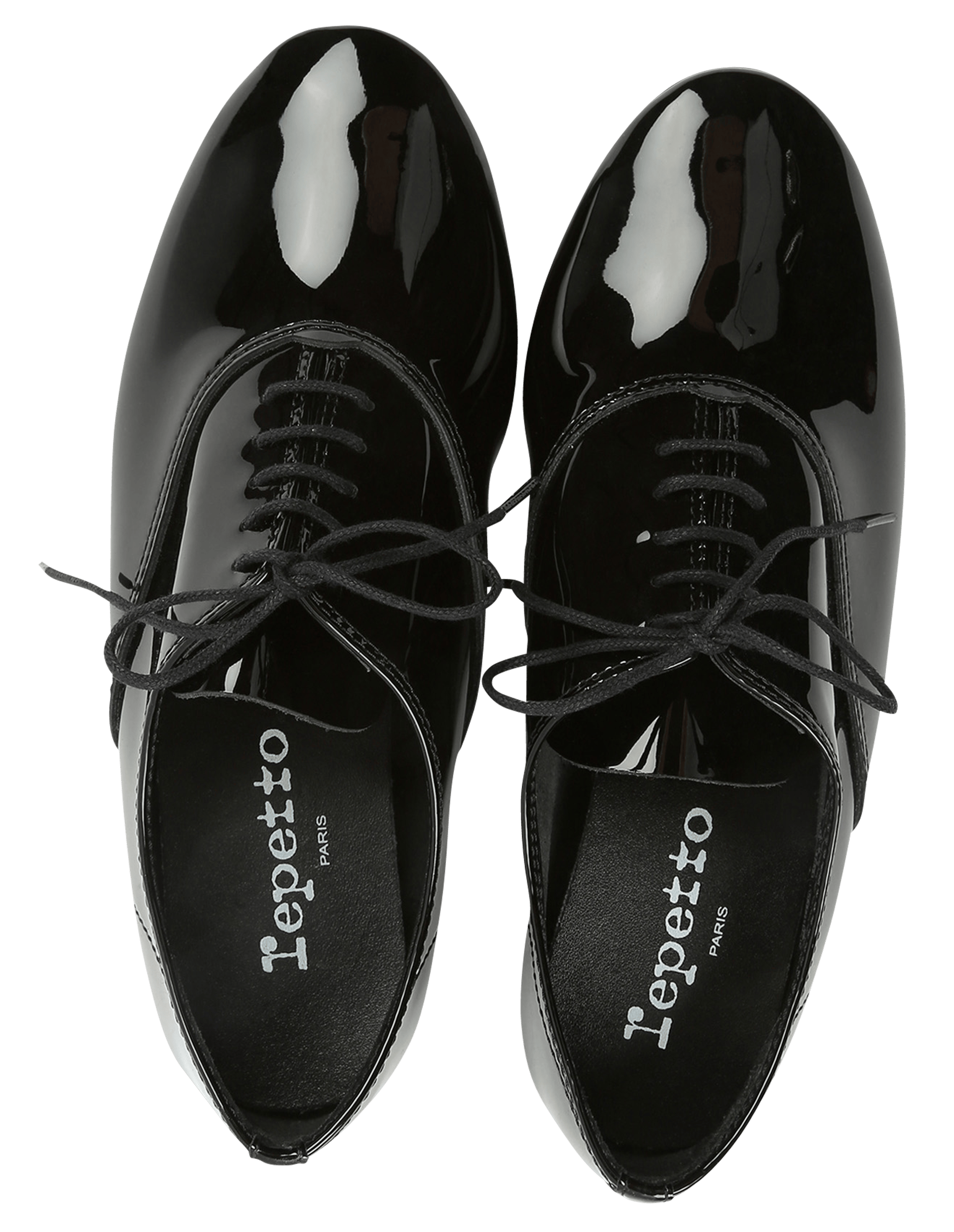 Richelieu en cuir vernis à petit talon zizi REPETTO Noir