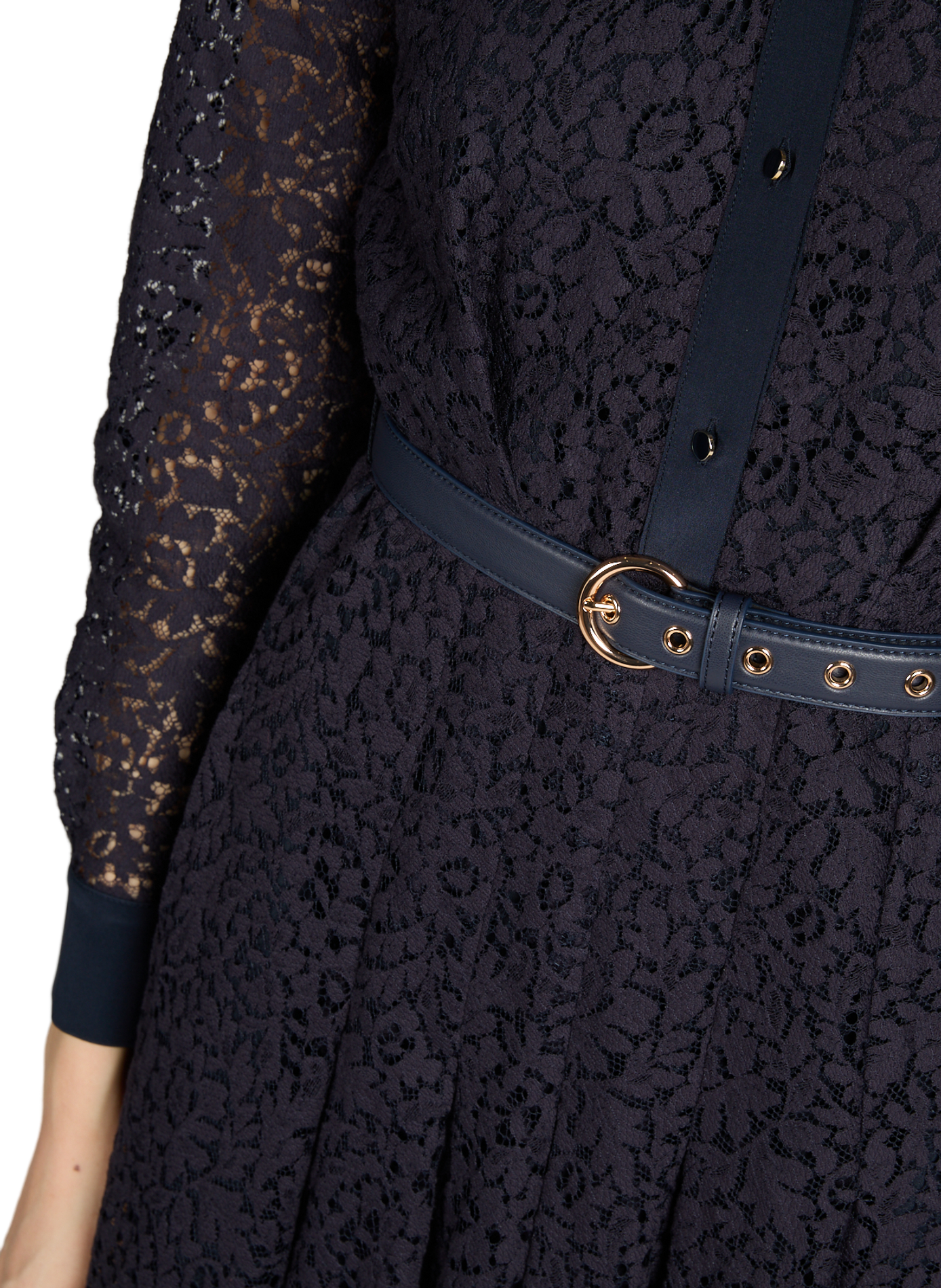 Midi lace dress in blended cotton MAX MARA Blue