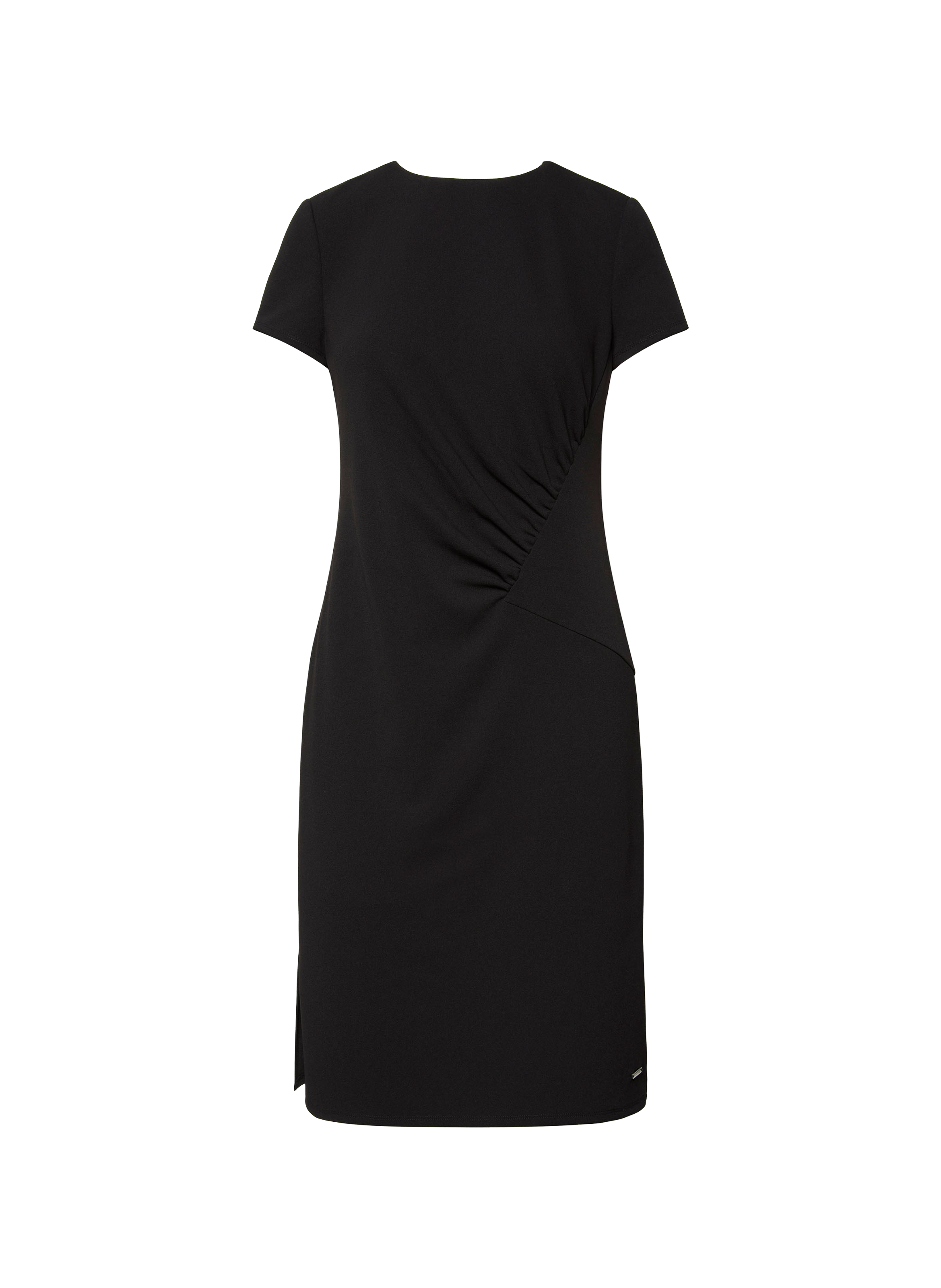 Robe courte drapée à manches courtes CALVIN KLEIN Noir