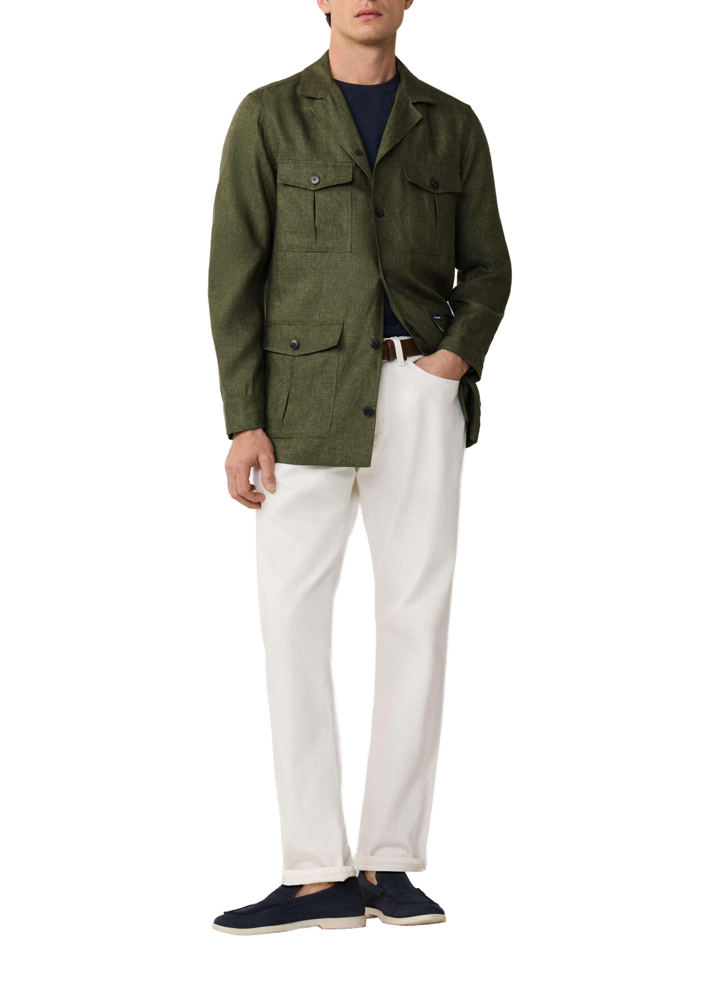 Pantalon droit en coton mélangé FACONNABLE Blanc