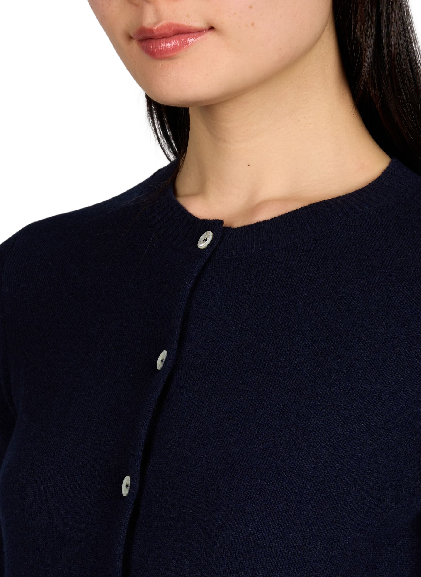Cardigan col rond boutonné uni DUNST Bleu