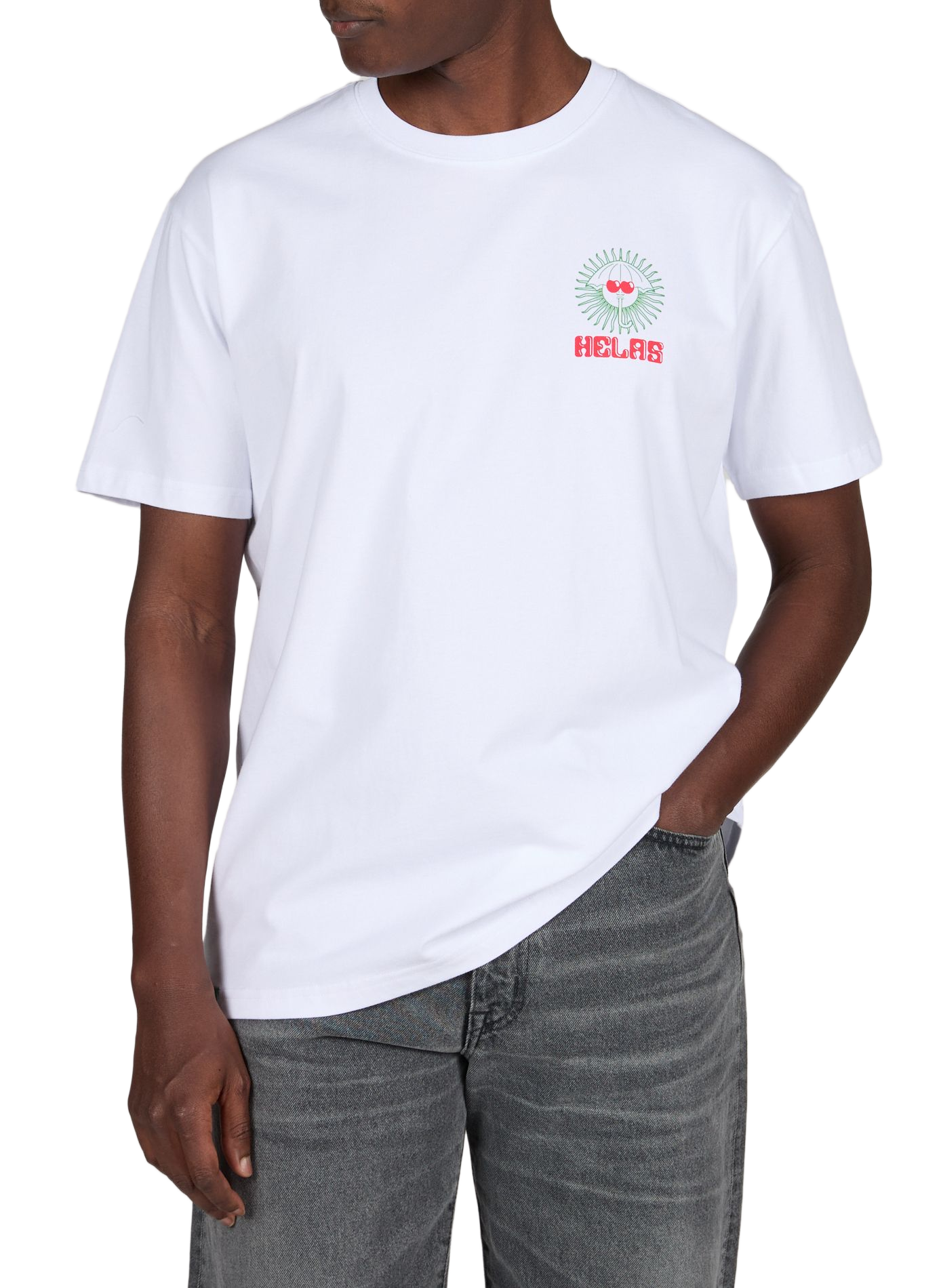 Printed Ibiz Tee cotton T-shirt HELAS CAPS White