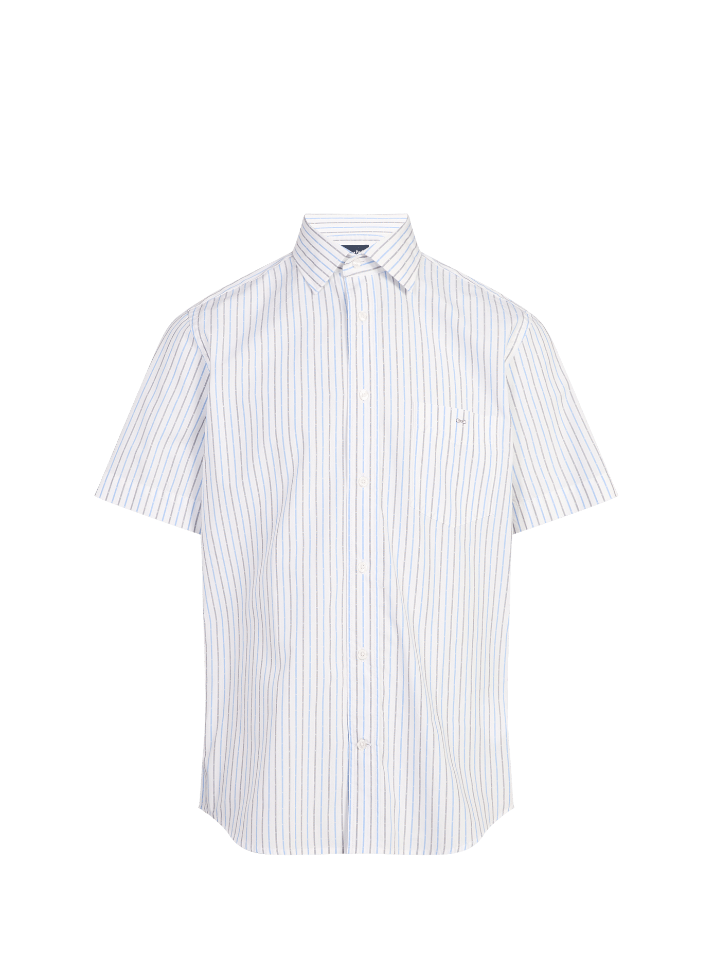 Chemise manches courtes à rayures en coton EDEN PARK Bleu