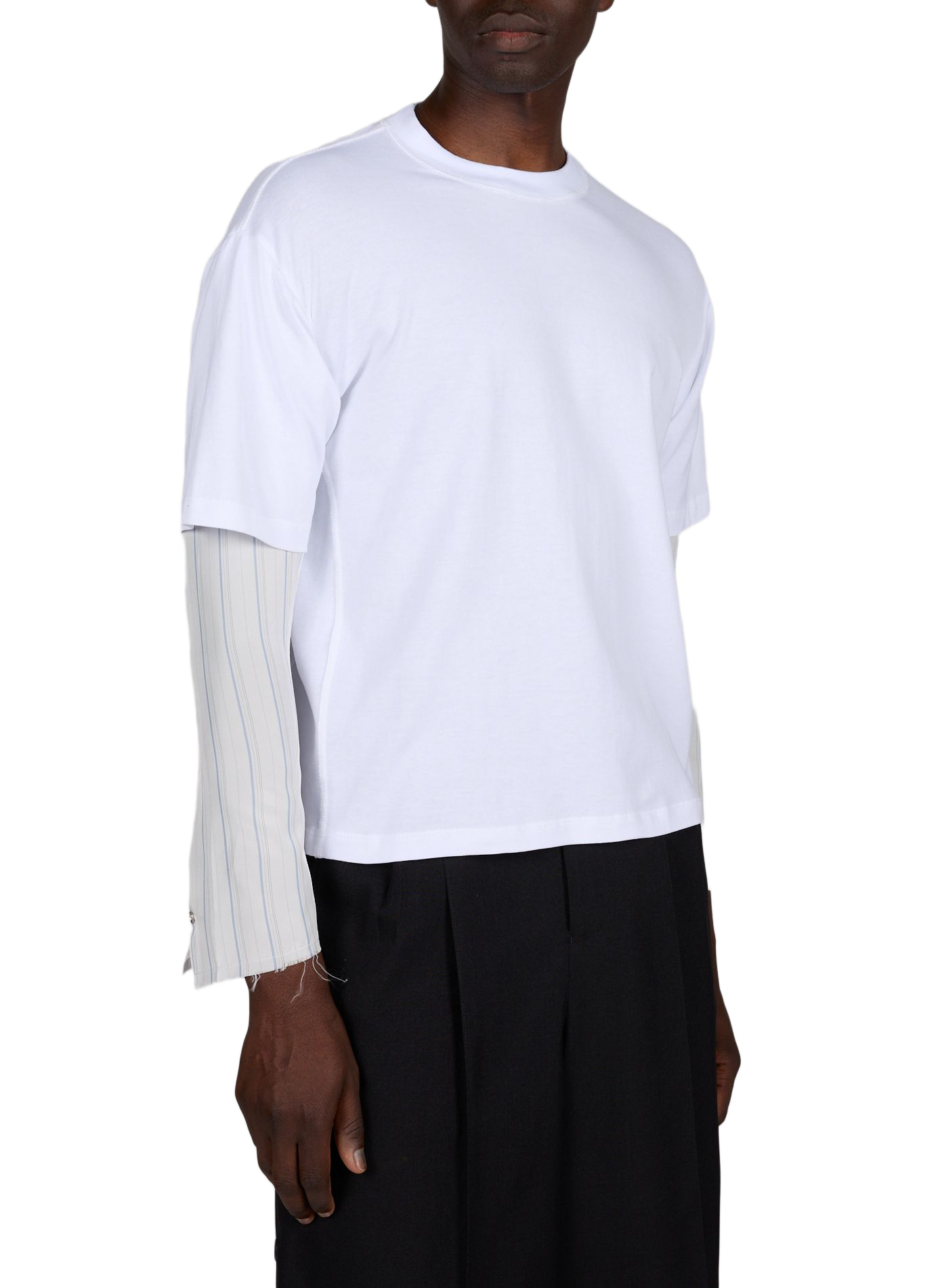 Straight T-shirt with shirt sleeves panel SONIA CARRASCO White