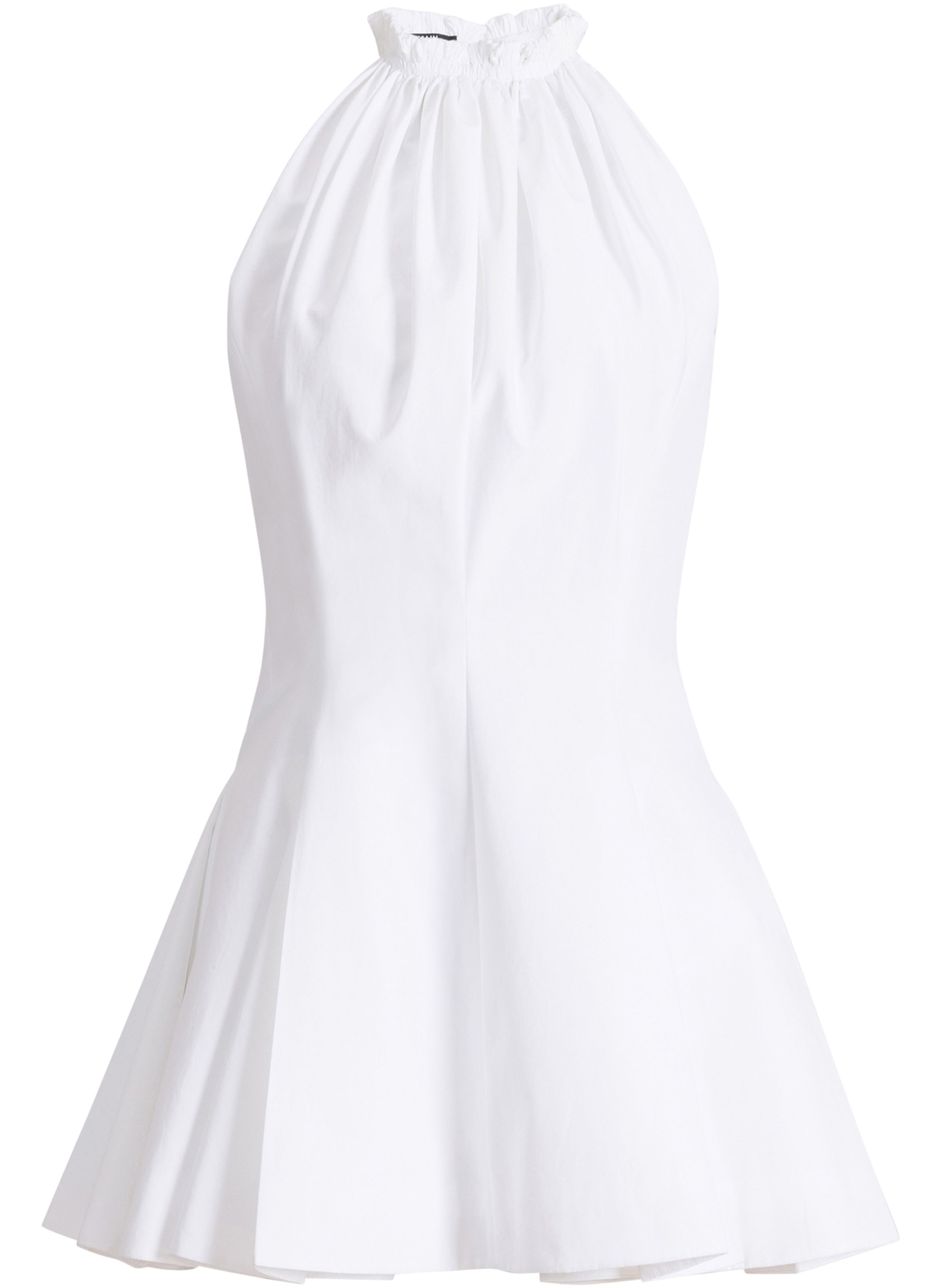 Robe patineuse en popeline de coton BALMAIN Blanc