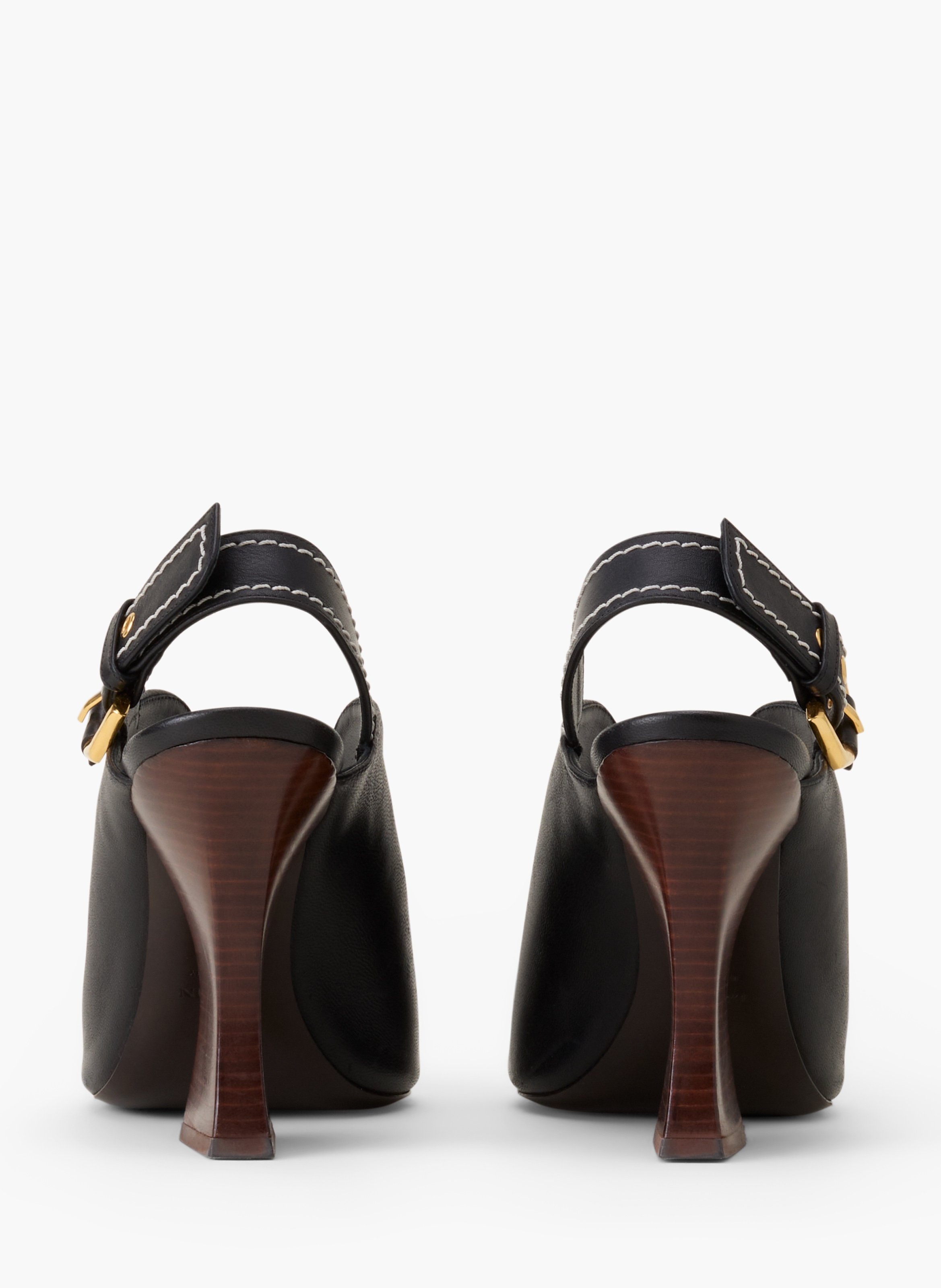 Mule a talon buckle arch en cuir LANVIN Noir