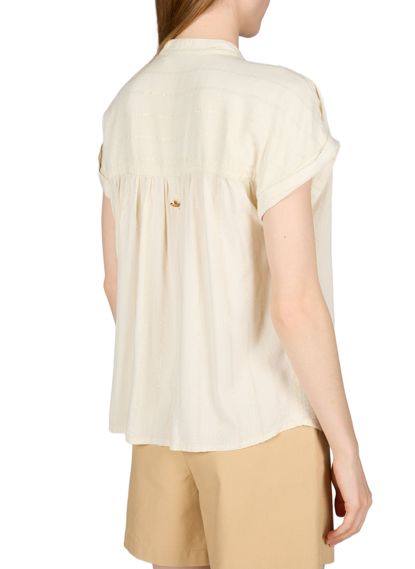Top a righe Vimessili in misto cotone VILA Beige
