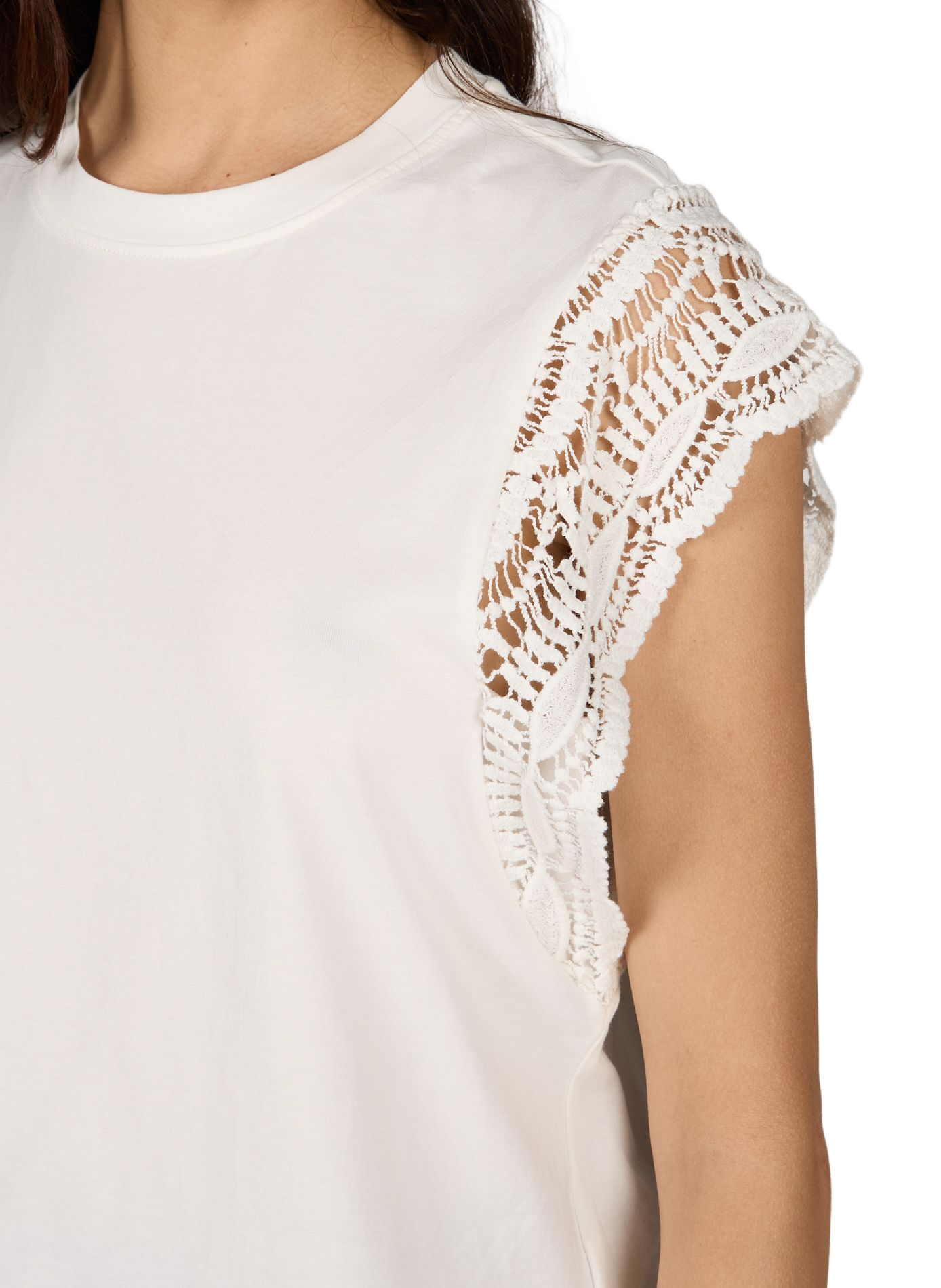 Camiseta Vimandala de algodón VILA Blanco