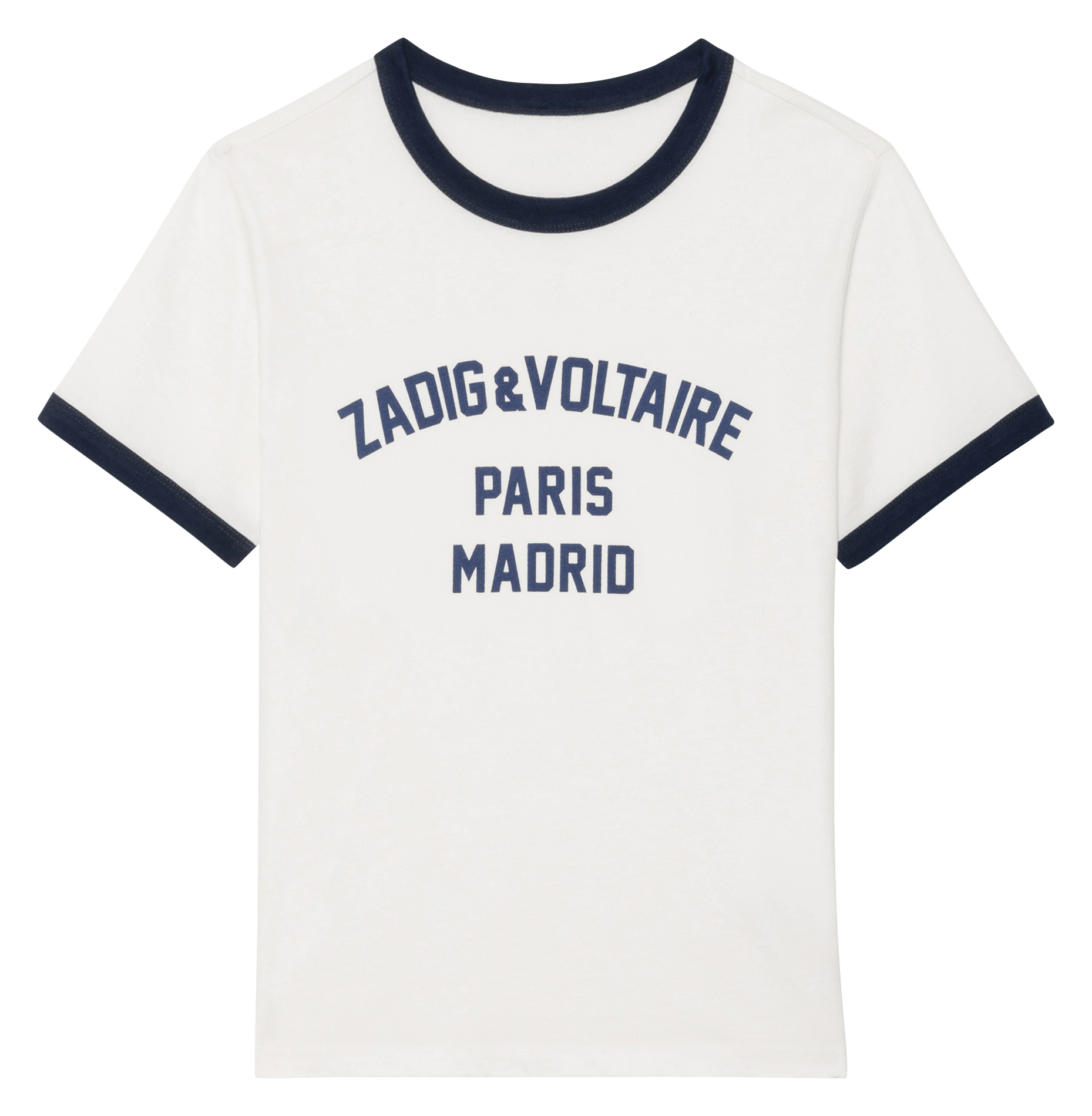 Tee-shirt droit col rond sérigraphié en coton bio woos ZADIG&VOLTAIRE White