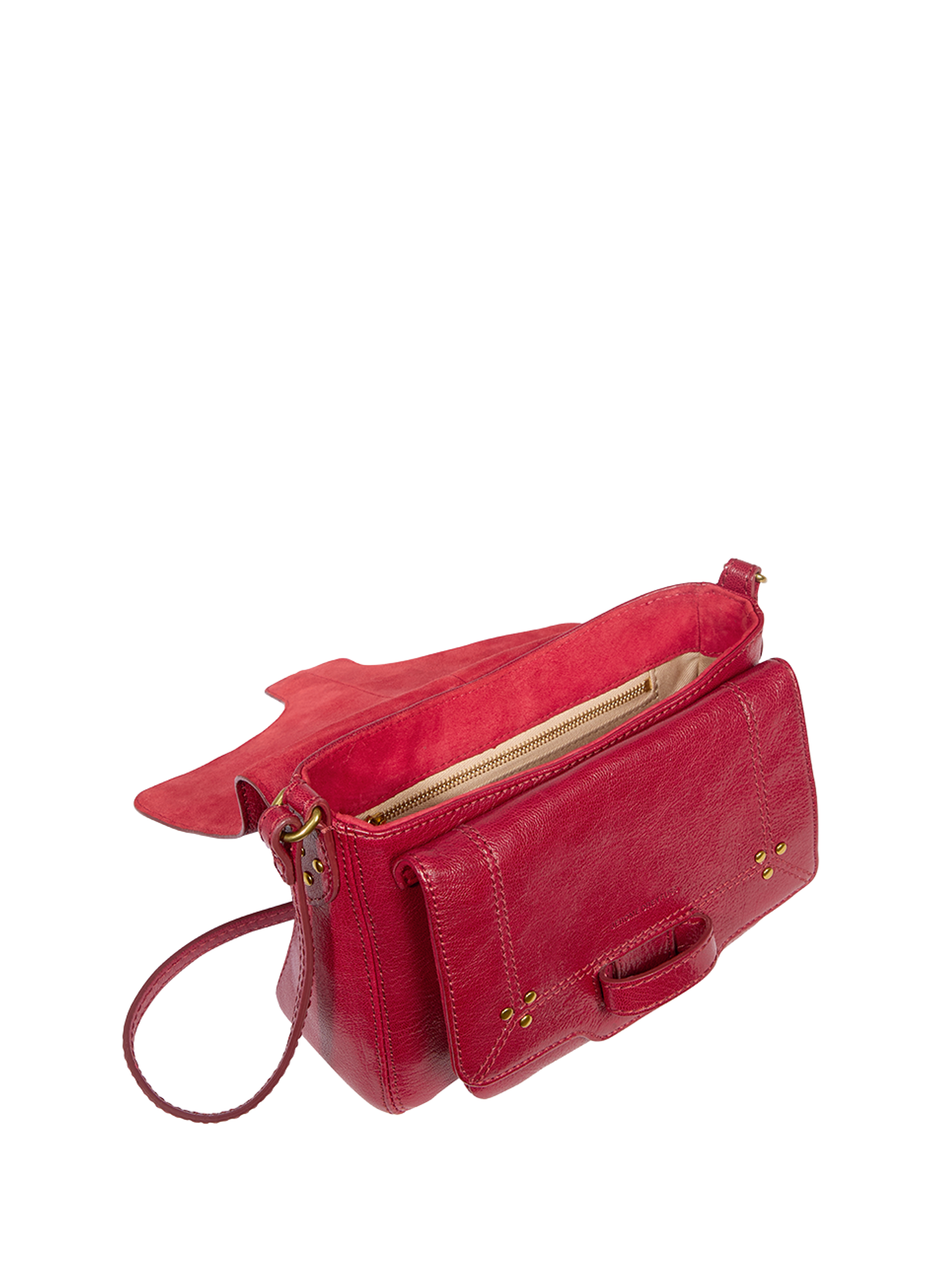 Sac épaule grainé en coton JÉRÔME DREYFUSS Rouge