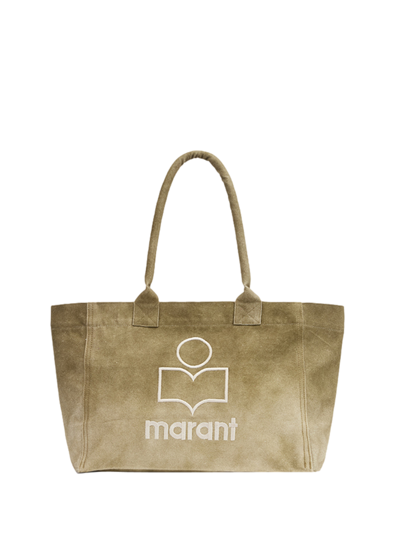 Einkaufstasche aus Baumwolle mit Reißverschluss und Logo ISABEL MARANT Khaki